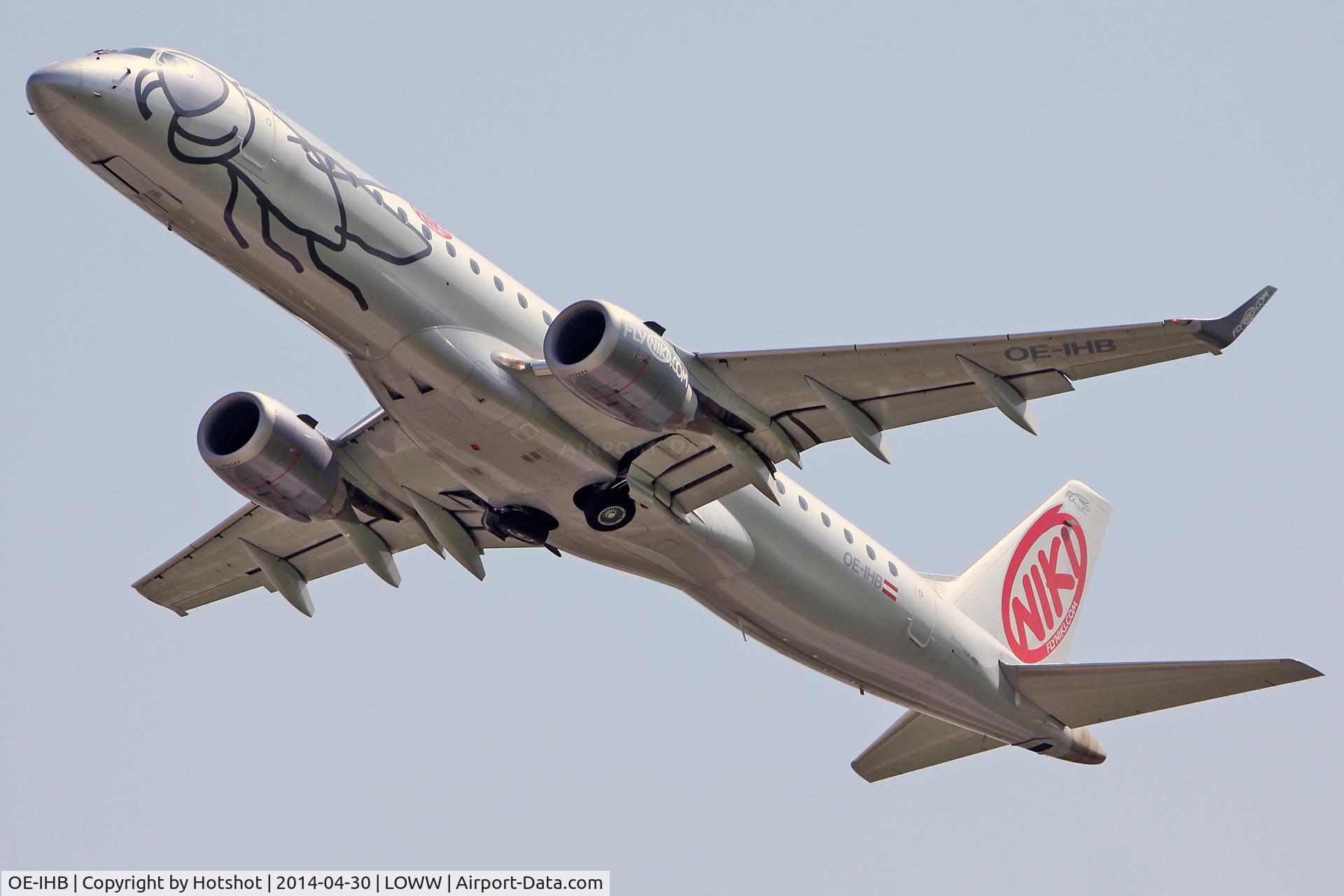 OE-IHB, 2009 Embraer 190LR (ERJ-190-100LR) C/N 19000294, Gear almost retracted after departure from runway 29.