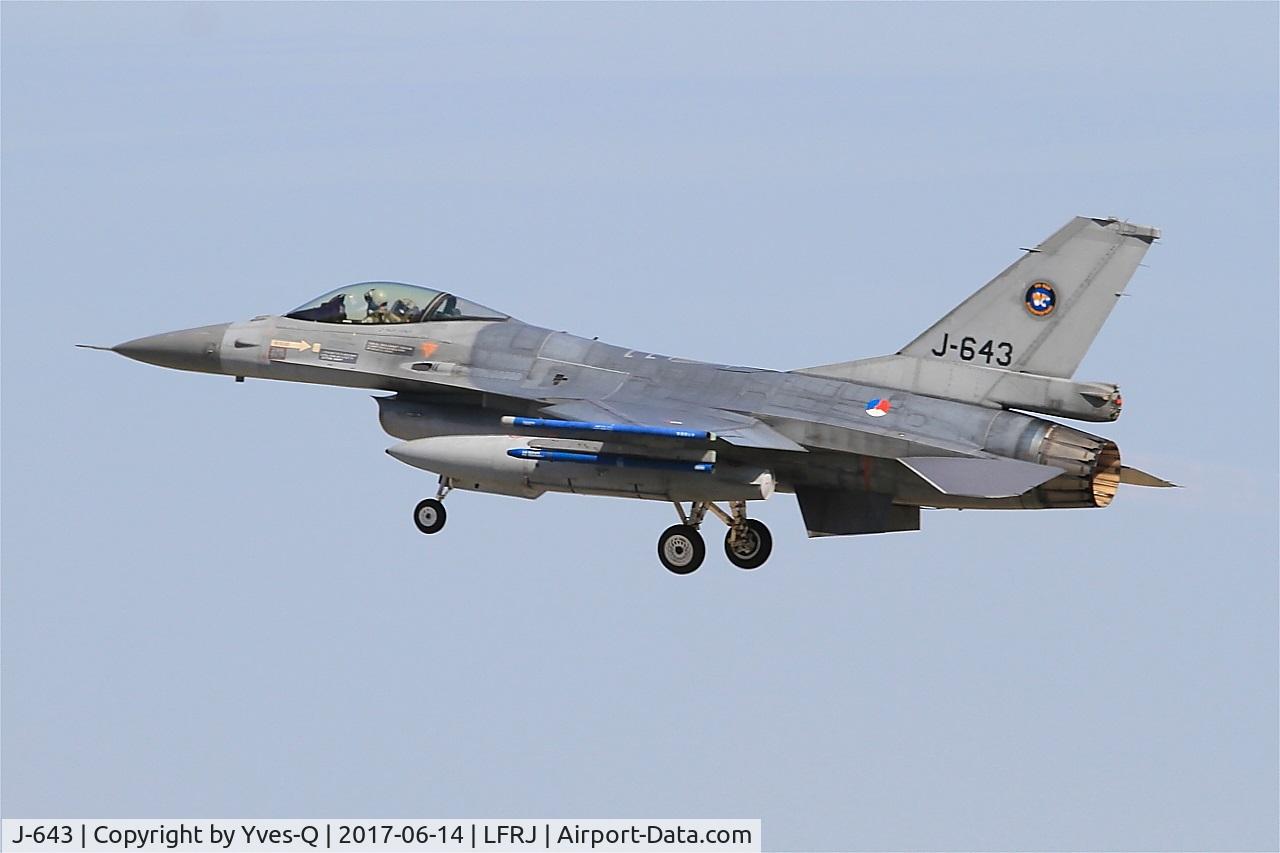 J-643, 1980 Fokker F-16AM Fighting Falcon C/N 6D-75, Fokker F-16AM Fighting Falcon, On final rwy 26, Landivisiau Naval Air Base (LFRJ) Tiger Meet 2017