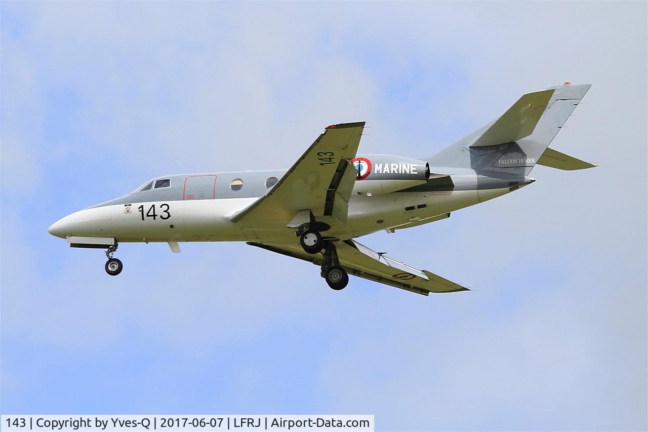 143, 1979 Dassault Falcon 10MER C/N 143, Dassault Falcon 10 MER, On final rwy 26, Landivisiau naval air base (LFRJ) Tiger Meet 2017