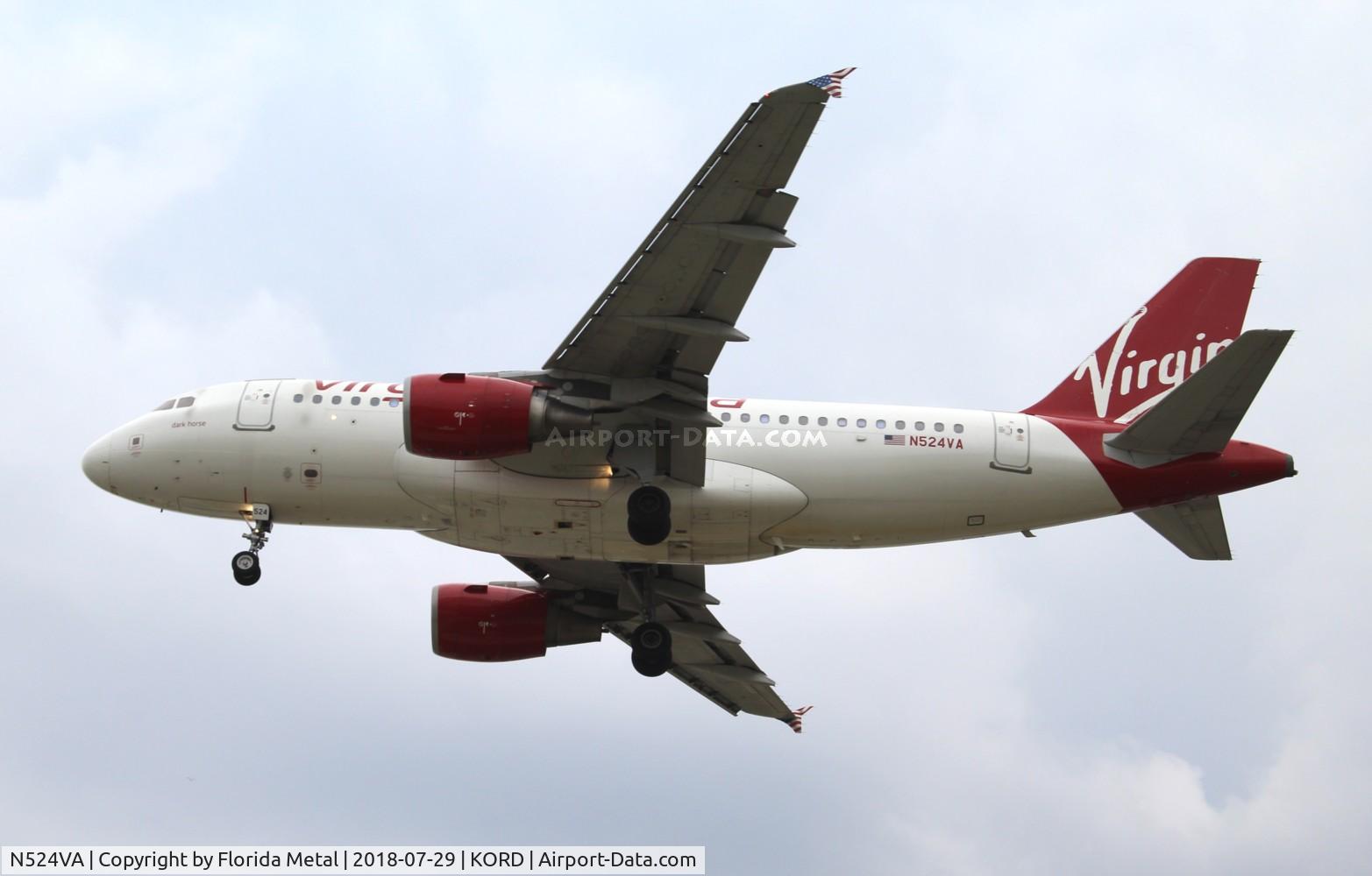 N524VA, 2007 Airbus A319-112 C/N 3204, ORD 2018