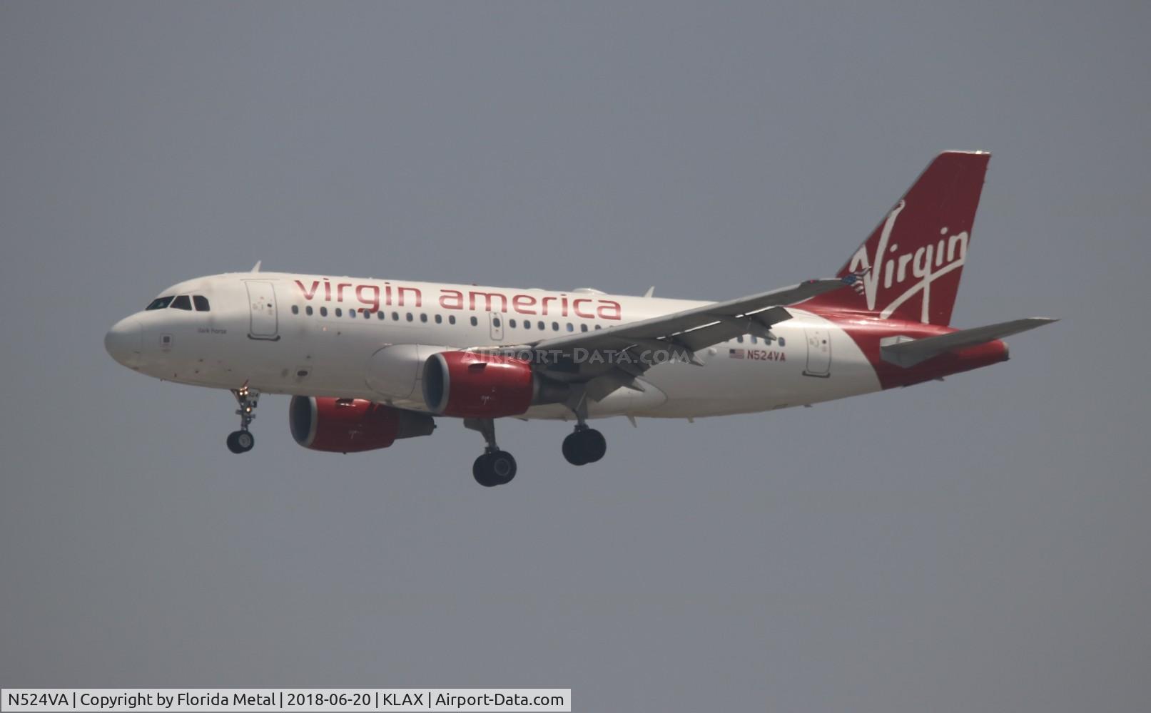 N524VA, 2007 Airbus A319-112 C/N 3204, LAX 2018