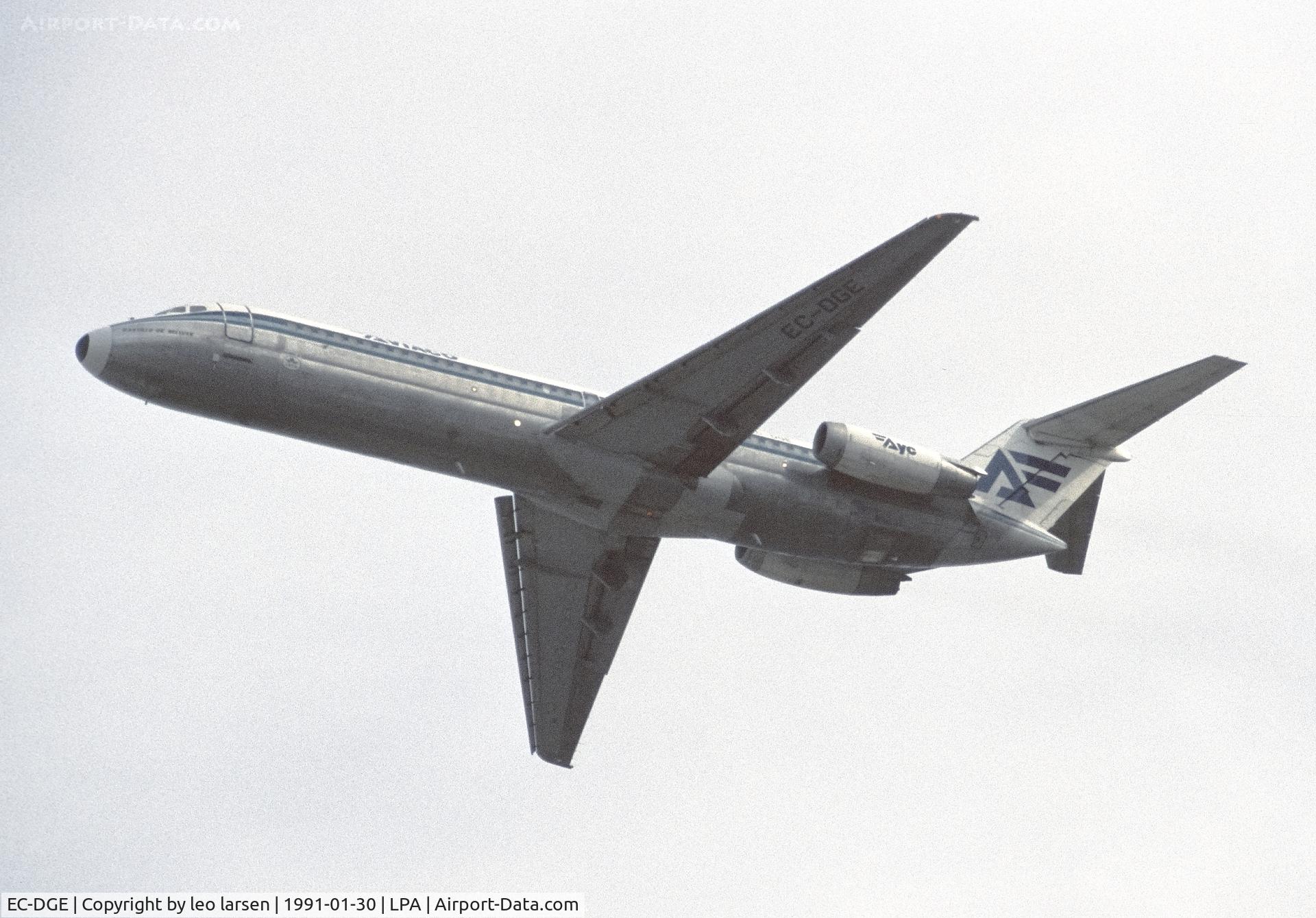 EC-DGE, 1979 Douglas DC-9-34 C/N 48106, Las Palmas 30.1.1991