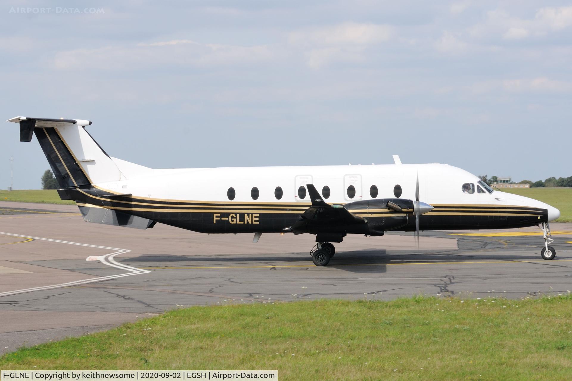 F-GLNE, 1996 Beech 1900D C/N UE-197, Leaving Norwich for Amsterdam.
