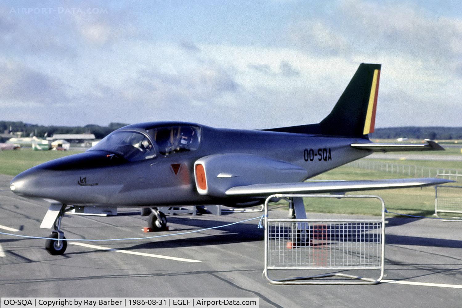 OO-SQA, 1987 Promavia F.1300 Jet Squalus C/N 001, OO-SQA   General Avia F.1300 Jet Squalus [001] (Promavia) Farnborough~G 31/08/1986