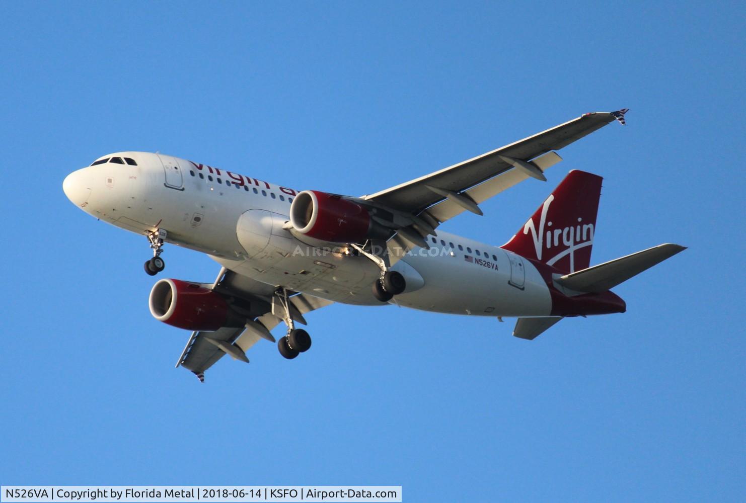 N526VA, 2008 Airbus A319-112 C/N 3347, SFO 2018