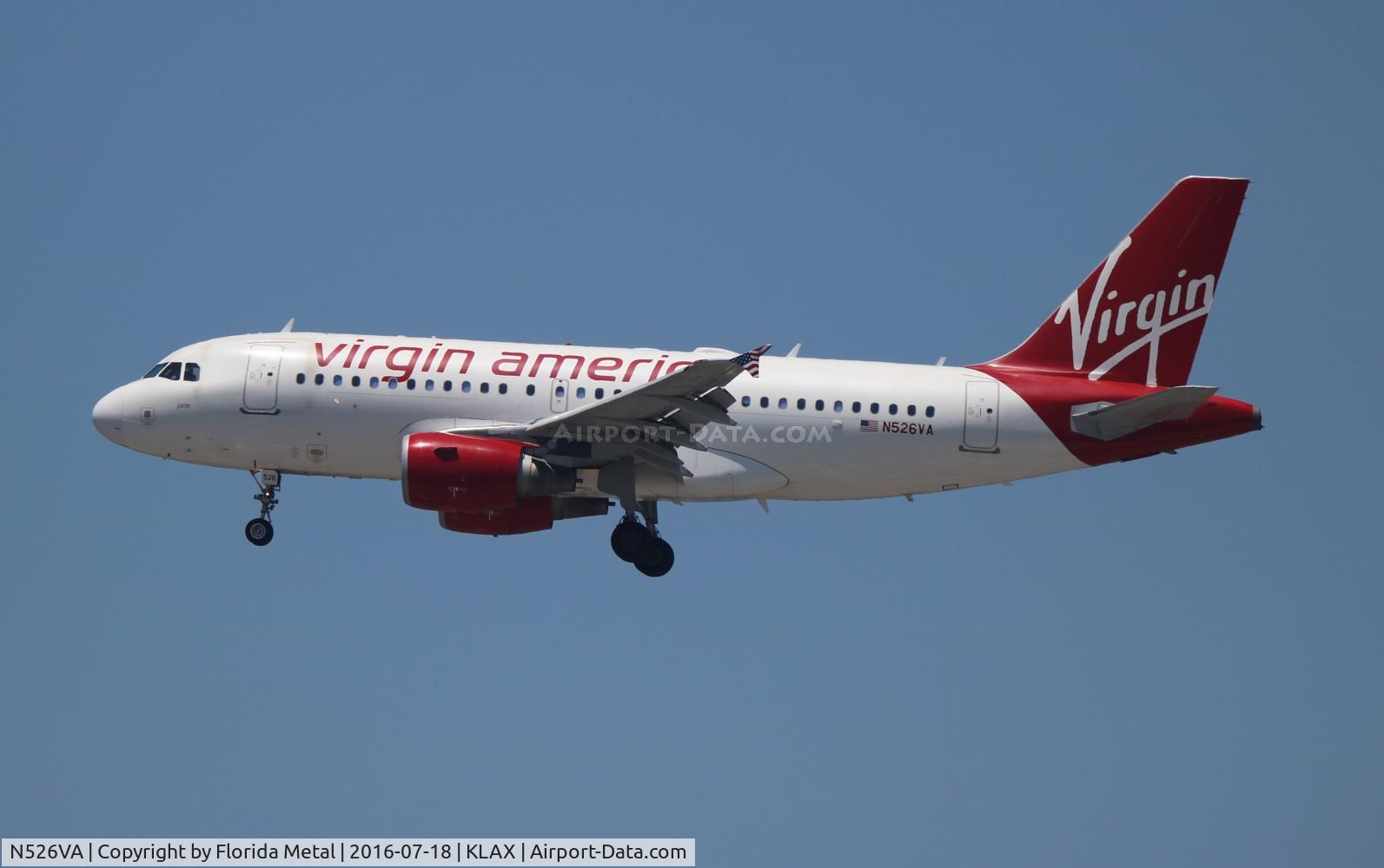 N526VA, 2008 Airbus A319-112 C/N 3347, LAX 2016