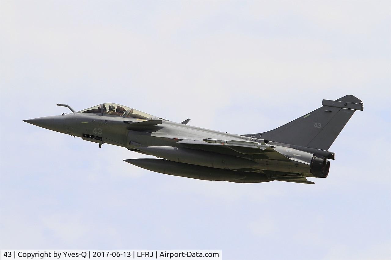 43, 2015 Dassault Rafale M C/N 43, Dassault Rafale M, Take off rwy 08, Landivisiau naval air base (LFRJ) Tiger Meet 2017