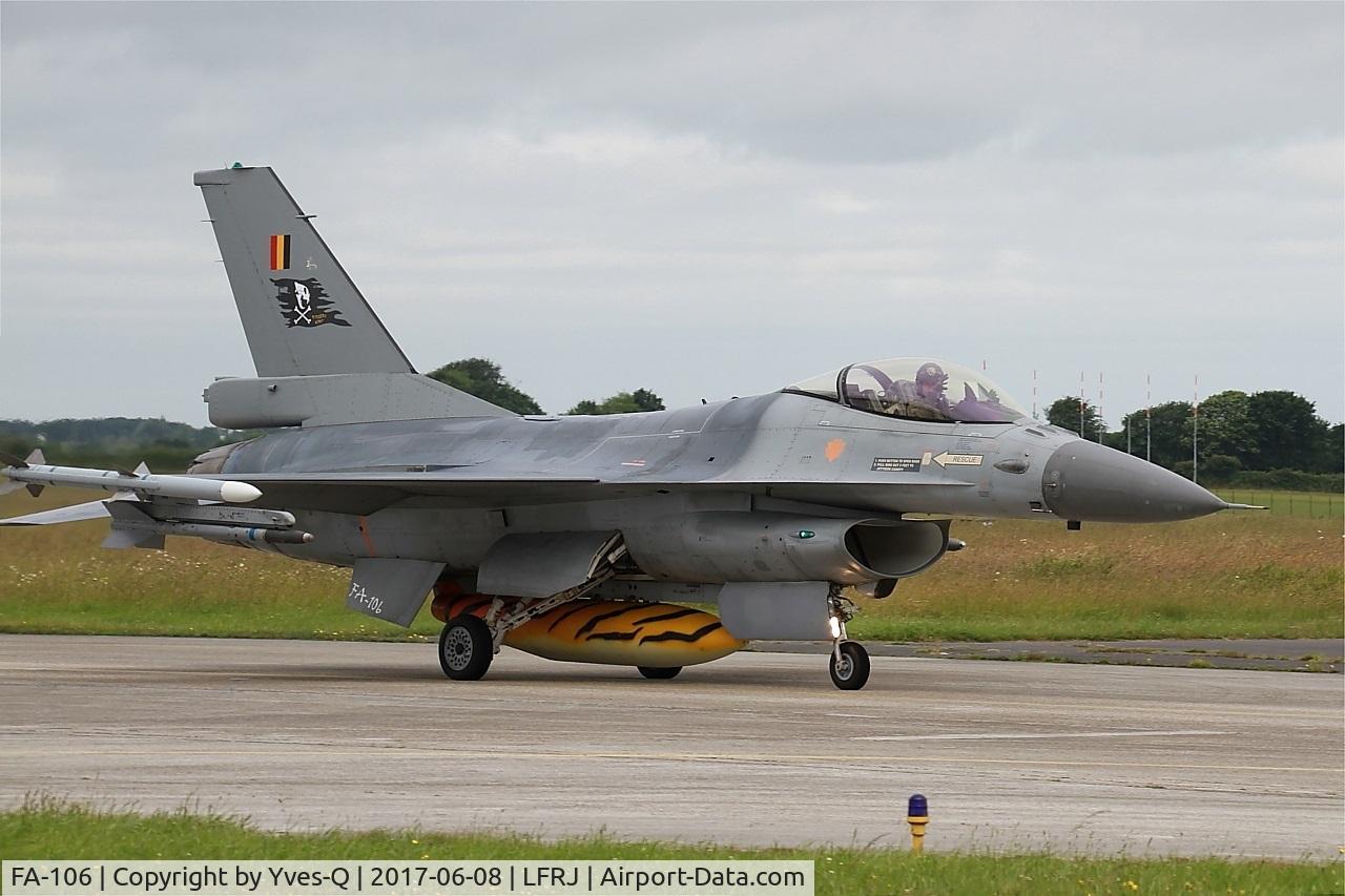 FA-106, SABCA F-16AM Fighting Falcon C/N 6H-106, SABCA F-16AM Fighting Falcon, Taxiing to flight line, Landivisiau Naval Air Base (LFRJ) Tiger Meet 2017