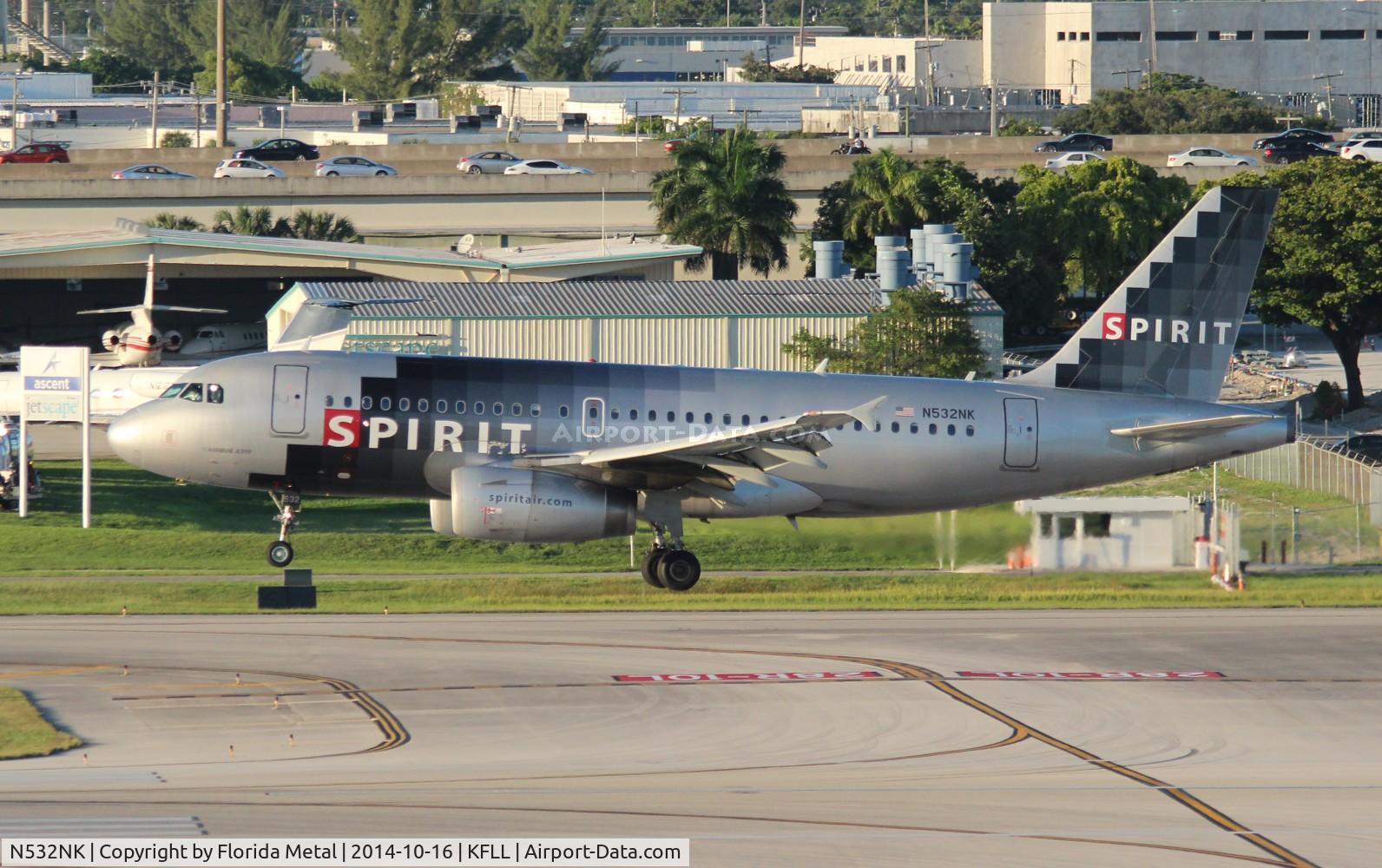 N532NK, 2007 Airbus A319-132 C/N 3165, FLL 2014