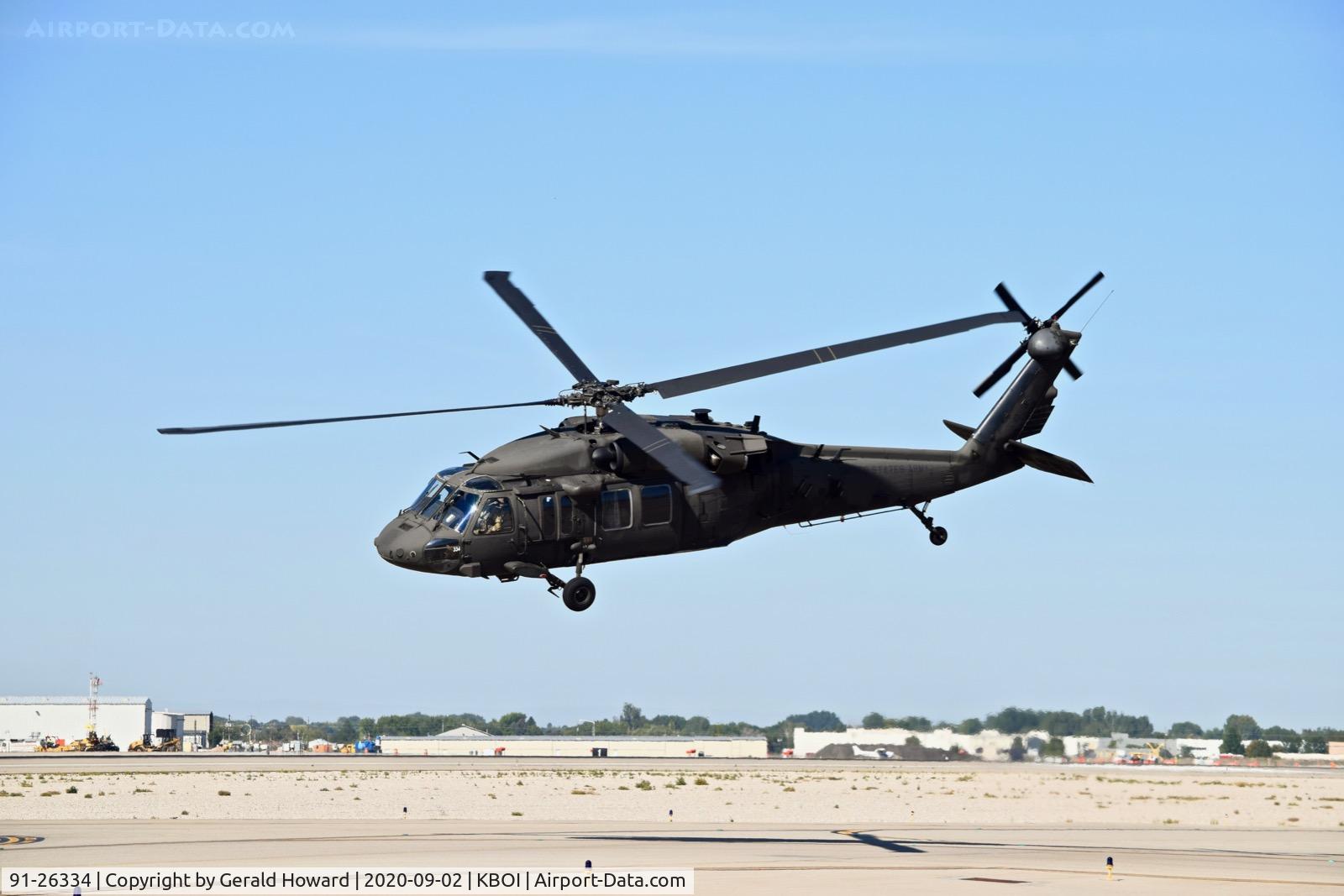 91-26334, 1991 Sikorsky UH-60L Black Hawk C/N 70-1632, Departing BOI.
