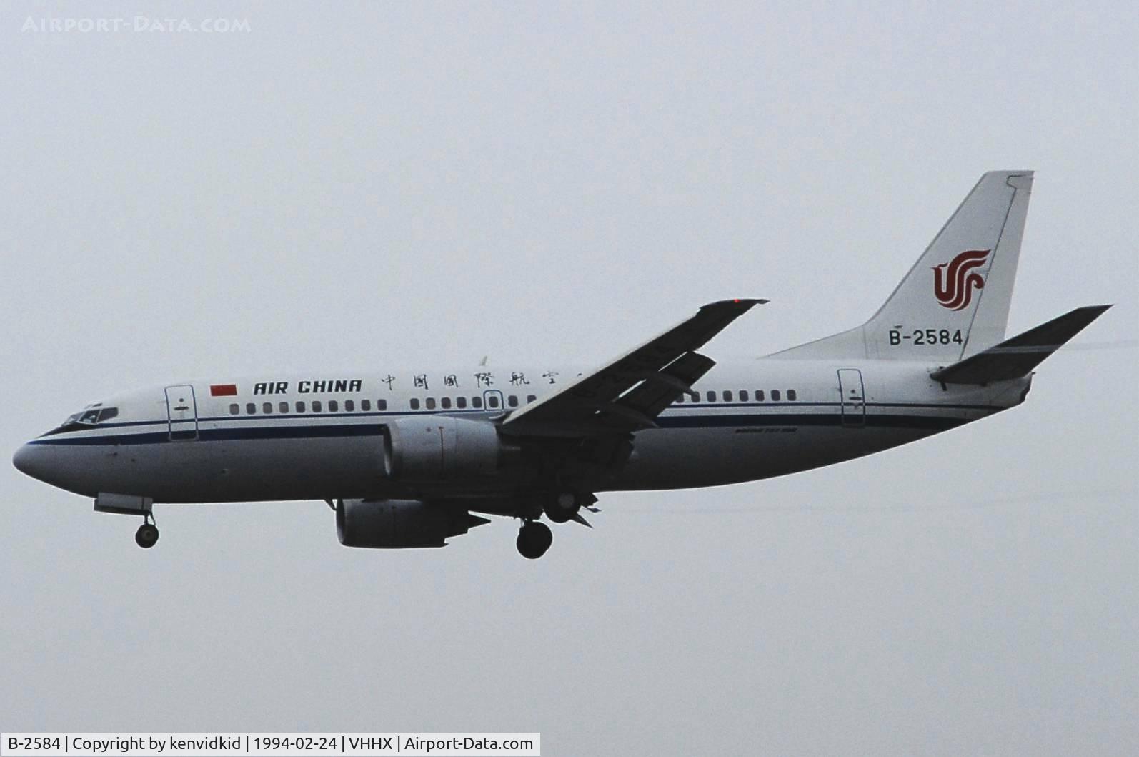 B-2584, 1992 Boeing 737-3J6 C/N 25891/2385, At Hong Kong Airport (Kai Tak) on a George Pick Aviation Tour.