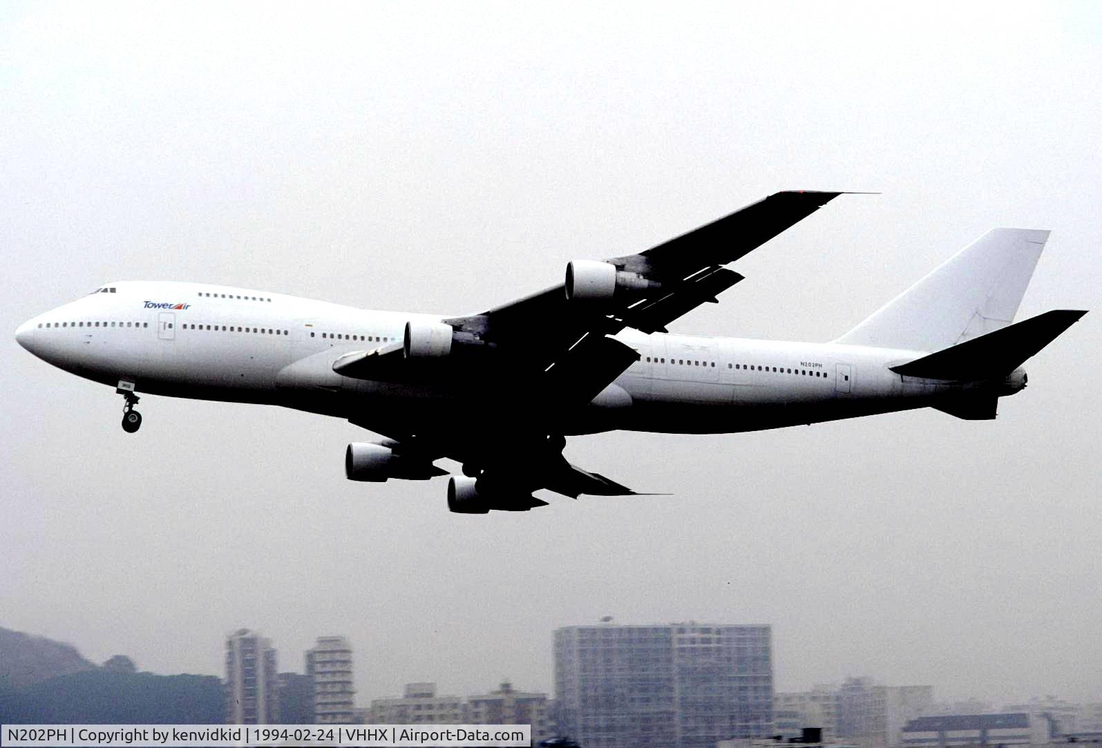 N202PH, 1974 Boeing 747-212B C/N 20888, At Hong Kong Airport (Kai Tak) on a George Pick Aviation Tour.