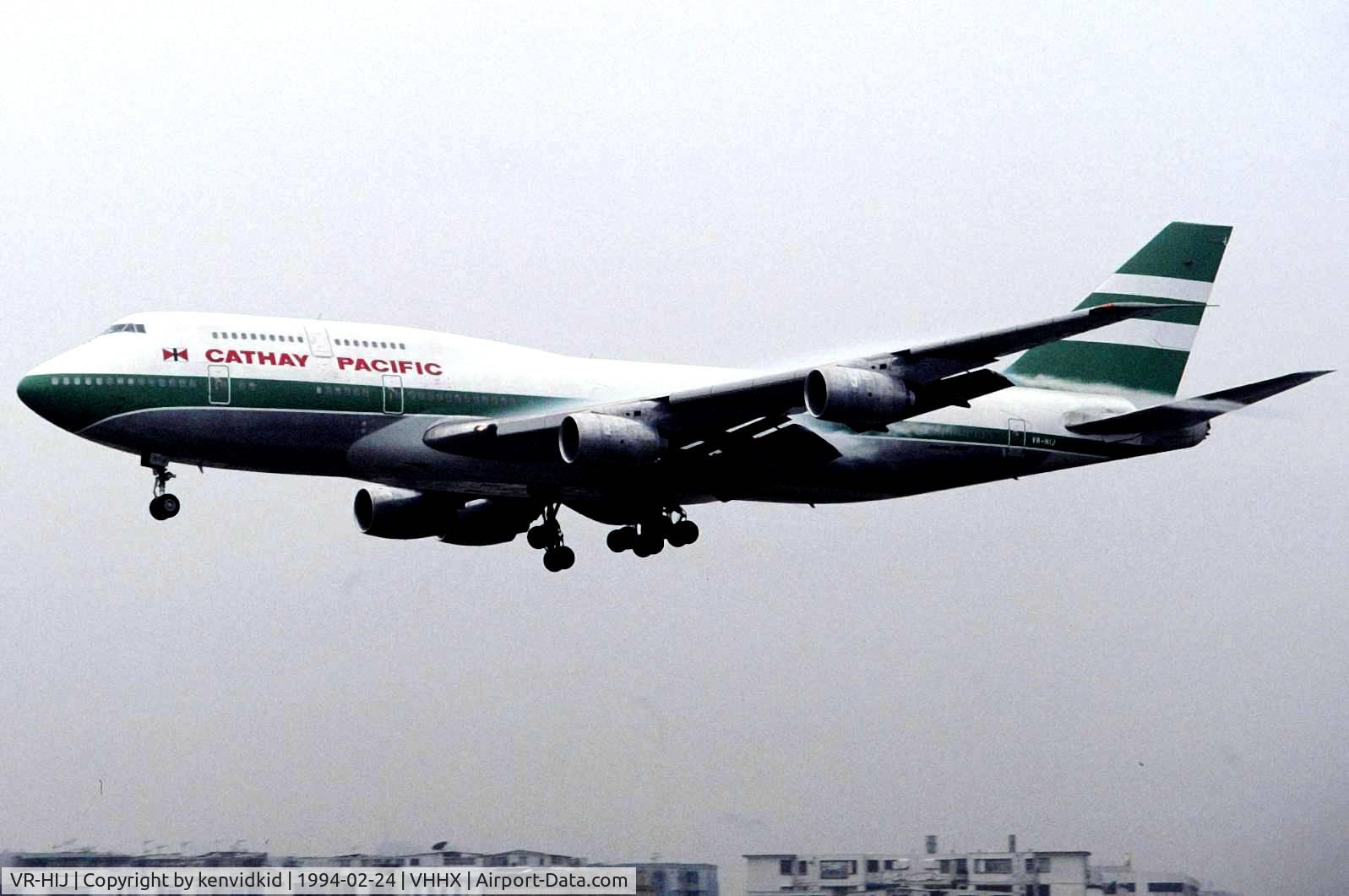 VR-HIJ, 1986 Boeing 747-367 C/N 23392, At Hong Kong Airport (Kai Tak) on a George Pick Aviation Tour.