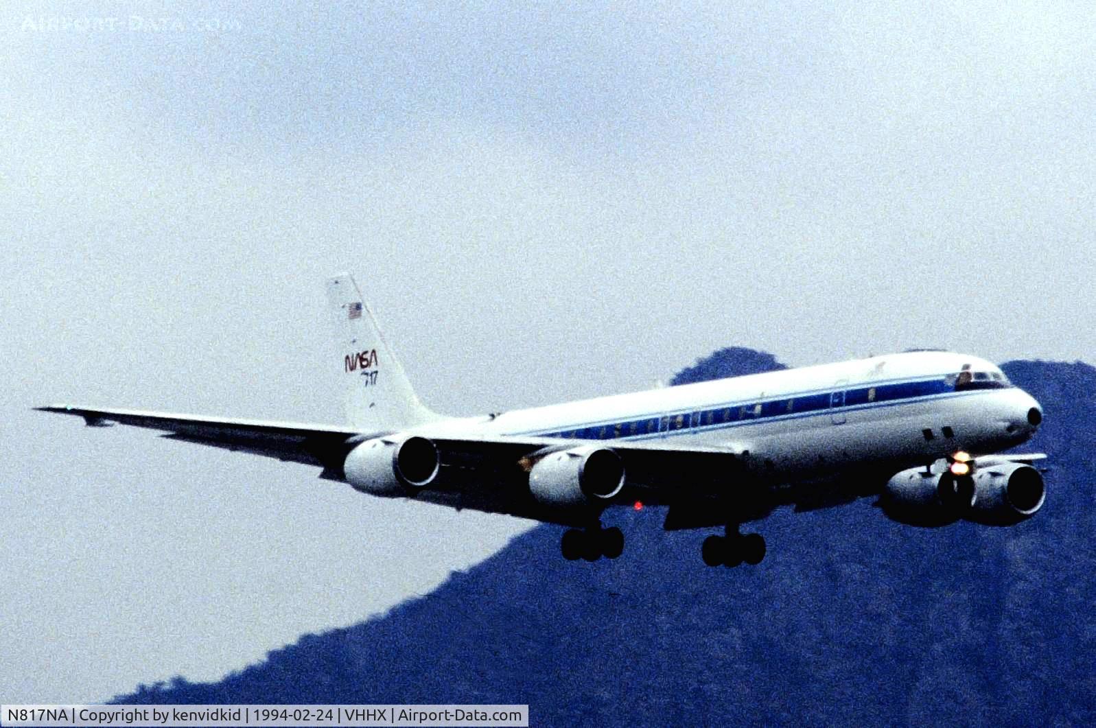 N817NA, 1969 Douglas DC-8-72 C/N 46082, At Hong Kong Airport (Kai Tak) on a George Pick Aviation Tour.