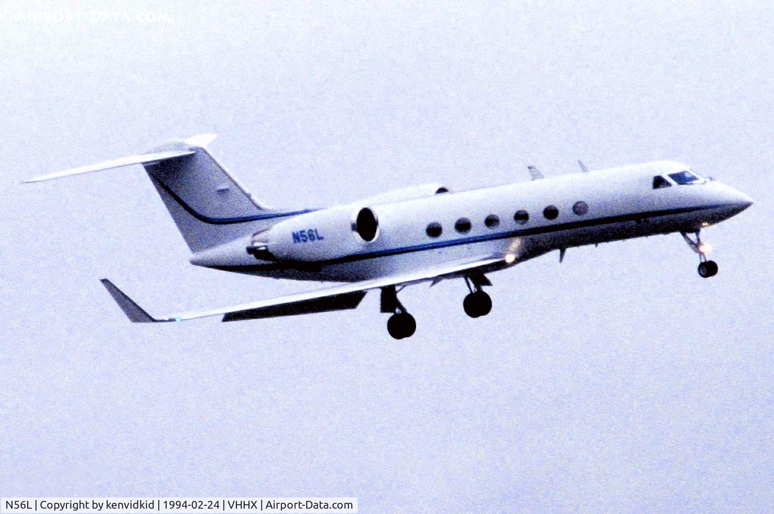 N56L, 1993 Gulfstream Aerospace G-IV C/N 1213, At Hong Kong Airport (Kai Tak) on a George Pick Aviation Tour.