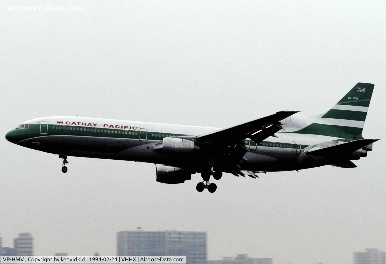 VR-HMV, 1973 Lockheed L-1011-385-1 TriStar 1 C/N 193R-1033, At Hong Kong Airport (Kai Tak) on a George Pick Aviation Tour.