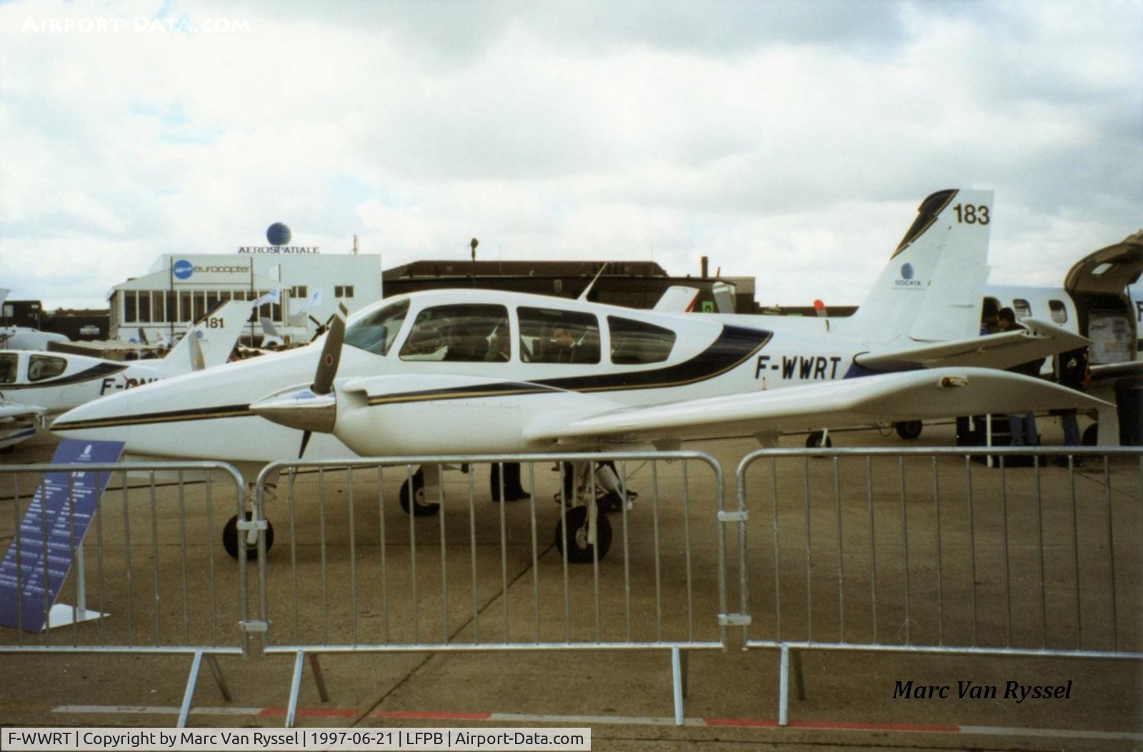 F-WWRT, 1997 Socata TB-360 Tangara C/N not found F-WWRT, Third prototype at the 1997 Paris Air Show. The TB-360 never entered in production. Origin was the Gulfstream GA7 Cougar, and modified by Socata.