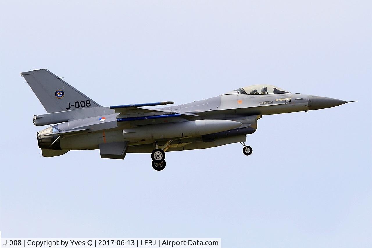 J-008, General Dynamics F-16AM Fighting Falcon C/N 6D-164, General Dynamics F-16AM Fighting Falcon, On final rwy 08, Landivisiau Naval Air Base (LFRJ) Tiger Meet 2017