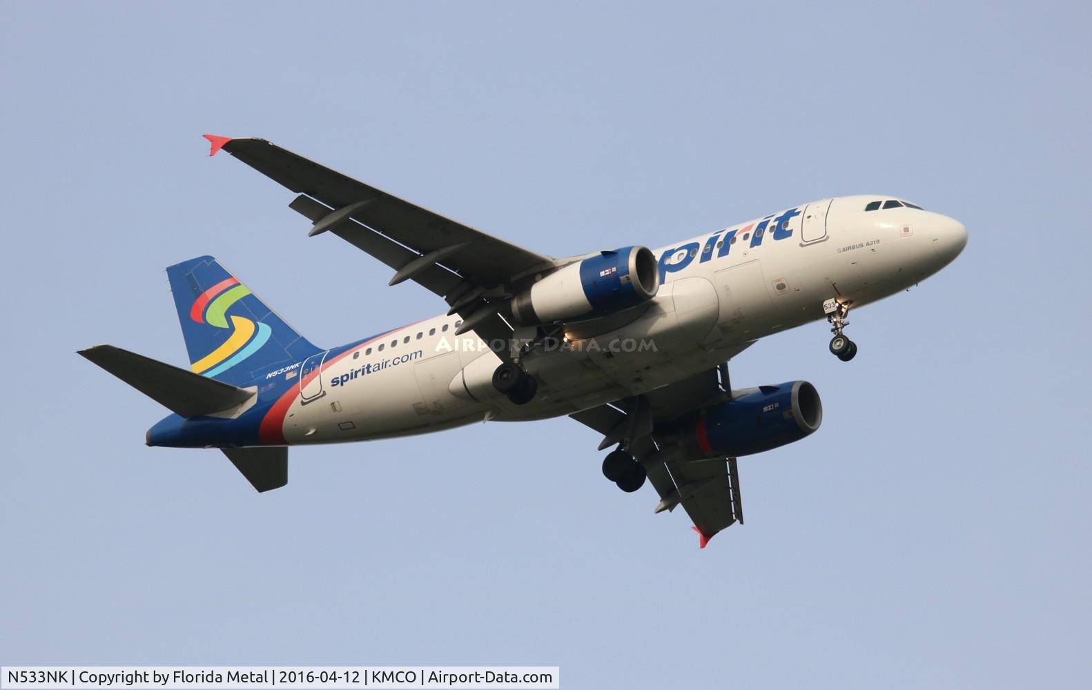 N533NK, 2008 Airbus A319-132 C/N 3393, MCO 2016