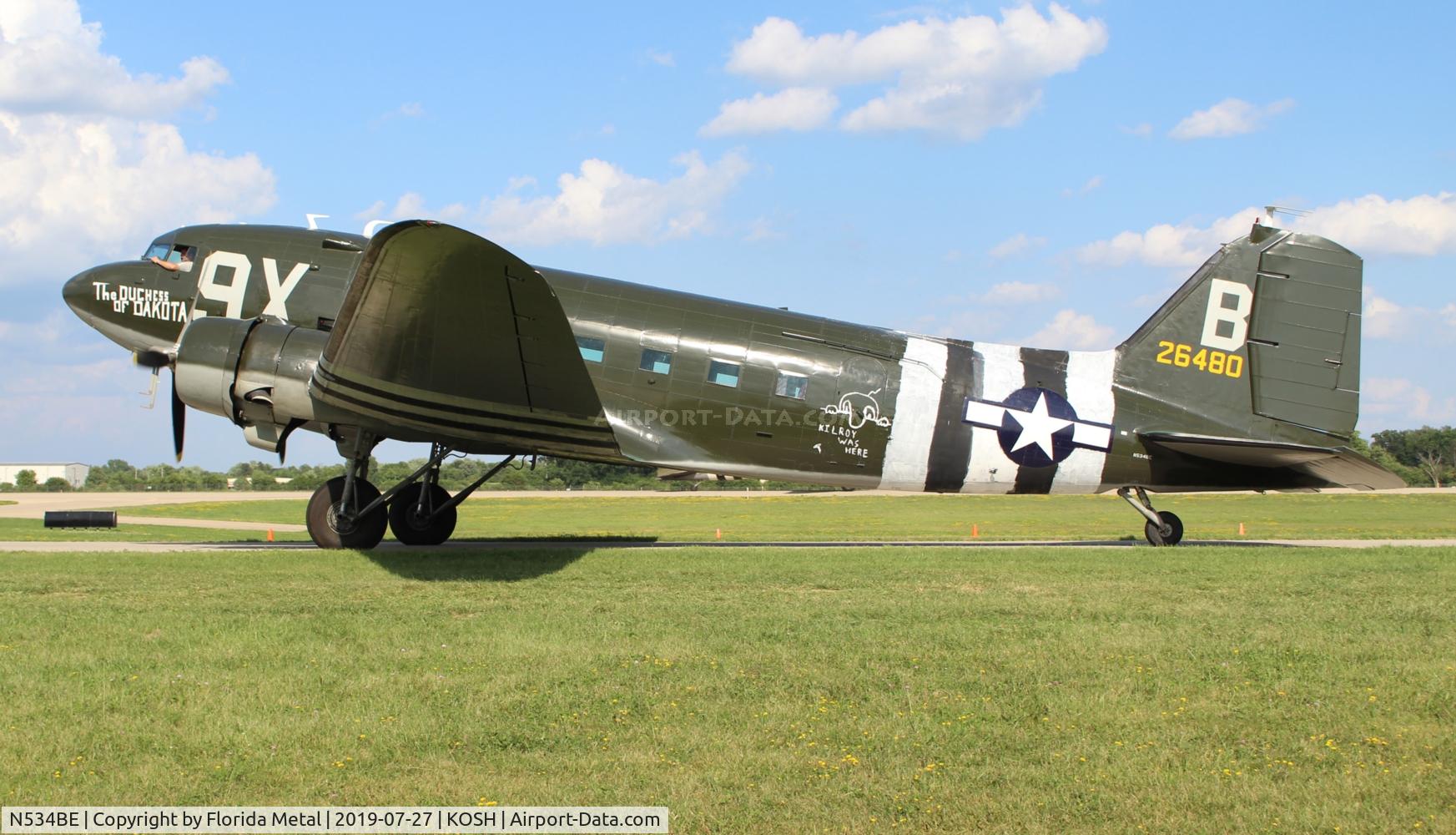 N534BE, 1944 Douglas DC-3A-S1C3G C/N 4932, OSH 2019
