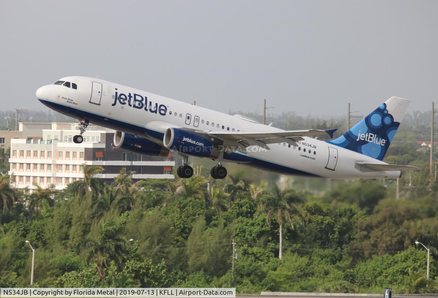 N534JB, 2002 Airbus A320-232 C/N 1705, FLL 2019