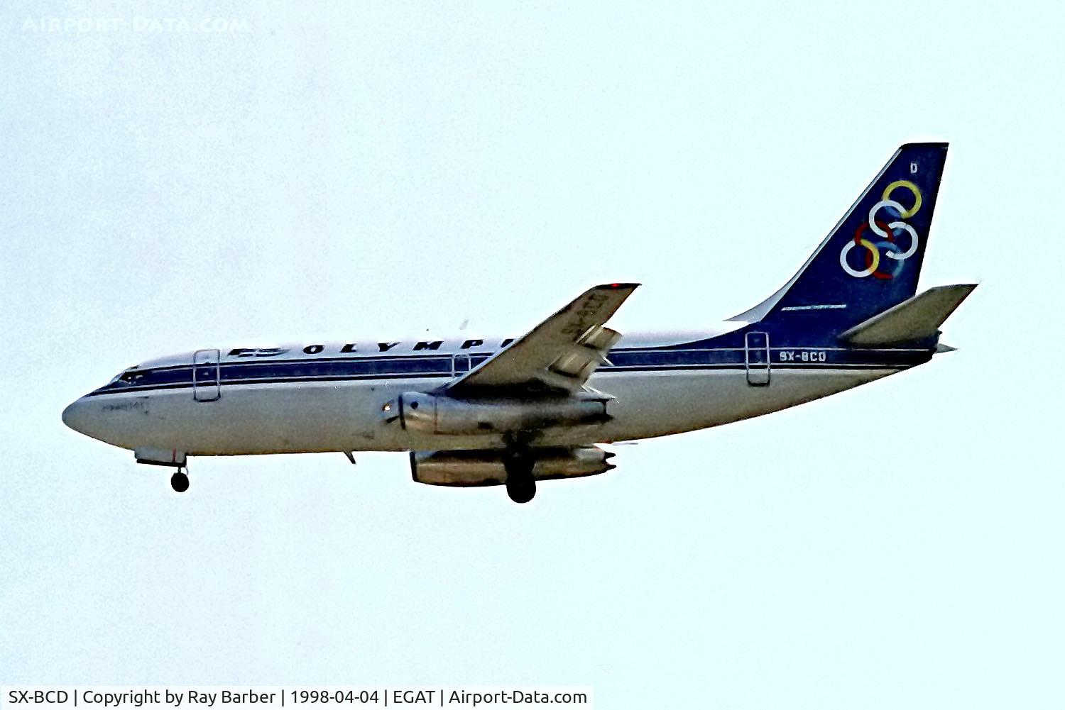 SX-BCD, 1976 Boeing 737-284 C/N 21302, SX-BCD   Boeing 737-284 [21302] (Olympic Airways) Athens-Hellinikon~SX 04/04/1998