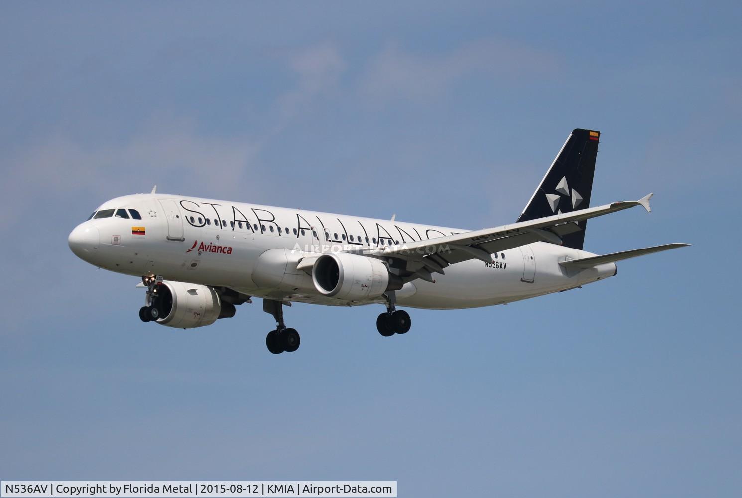 N536AV, 2012 Airbus A320-214 C/N 5360, MIA 2015