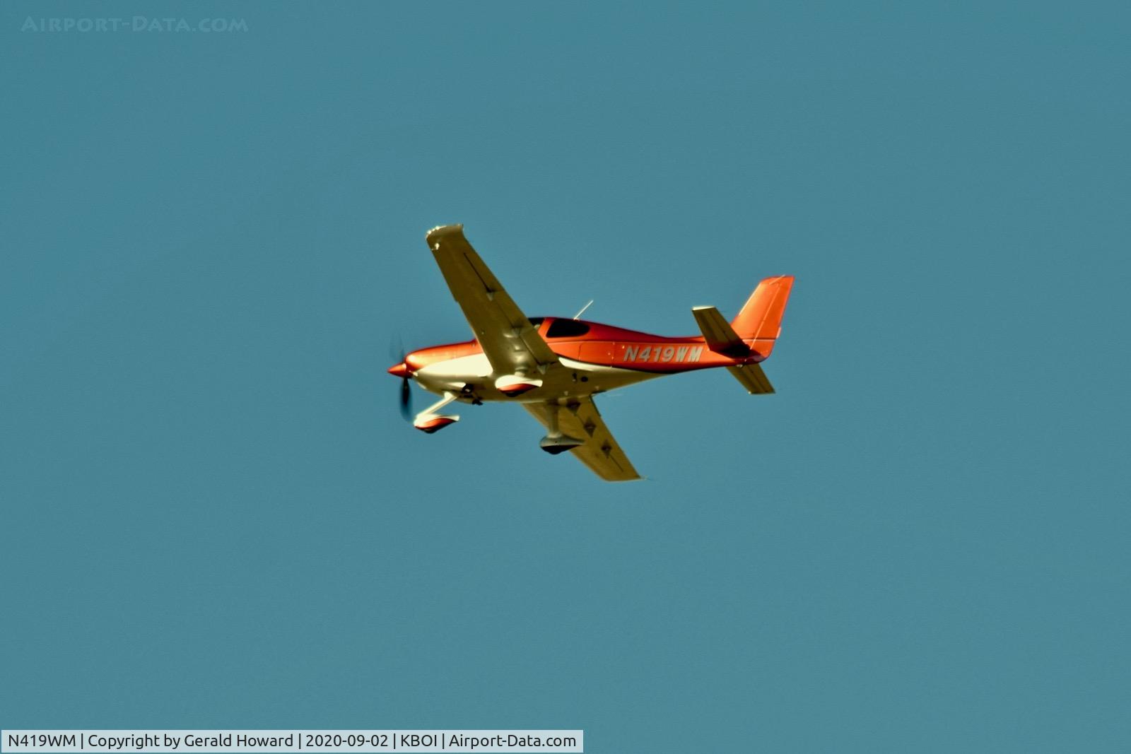 N419WM, 2017 Cirrus SR22T C/N 1645, Departing BOI.