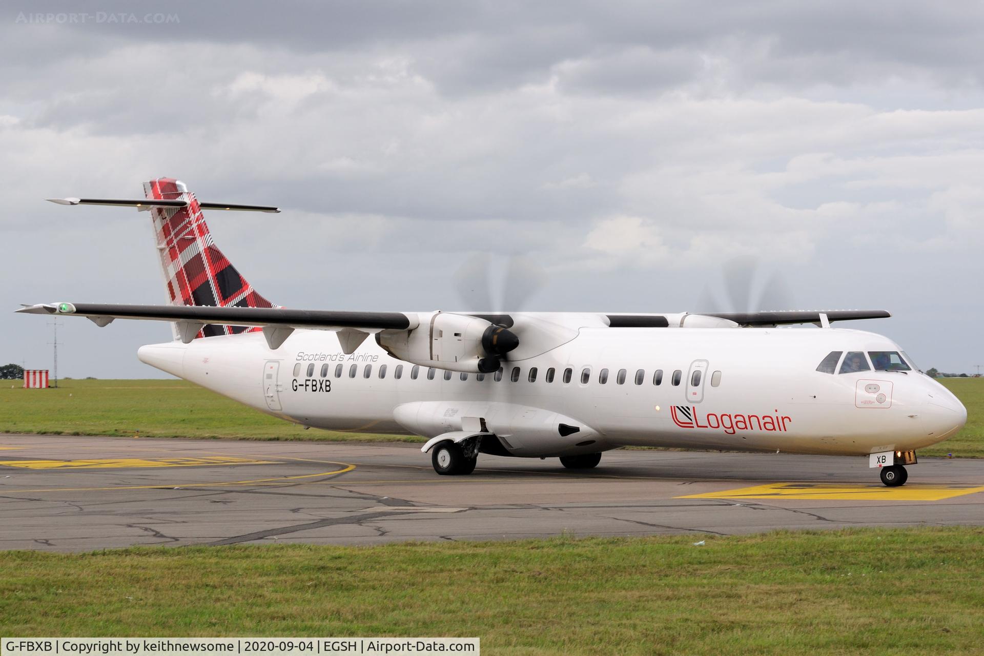G-FBXB, 2015 ATR 72-212A C/N 1277, Arriving at Norwich from Aberdeen with colour scheme.