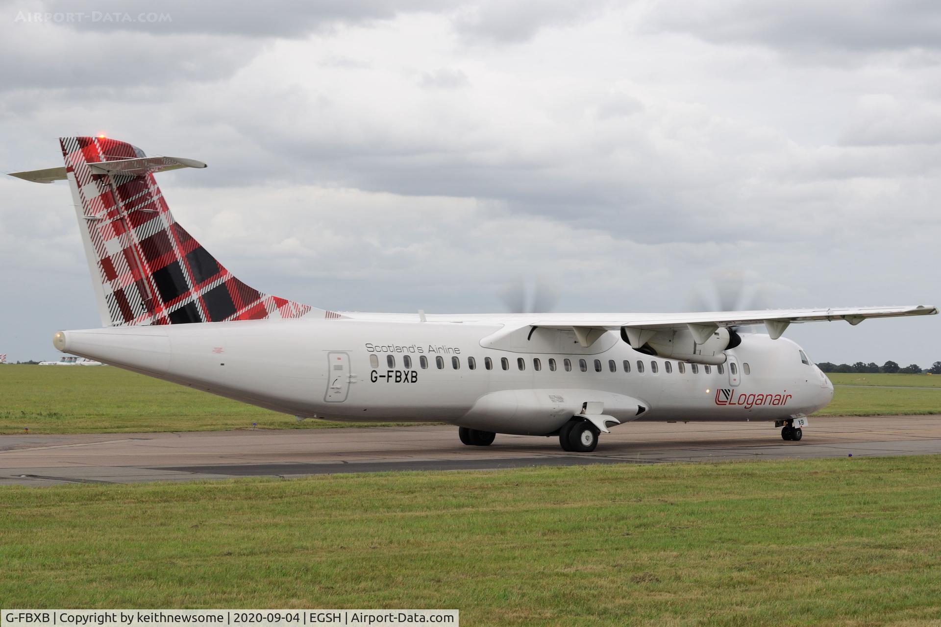 G-FBXB, 2015 ATR 72-212A C/N 1277, Arriving at Norwich from Aberdeen with colour scheme.