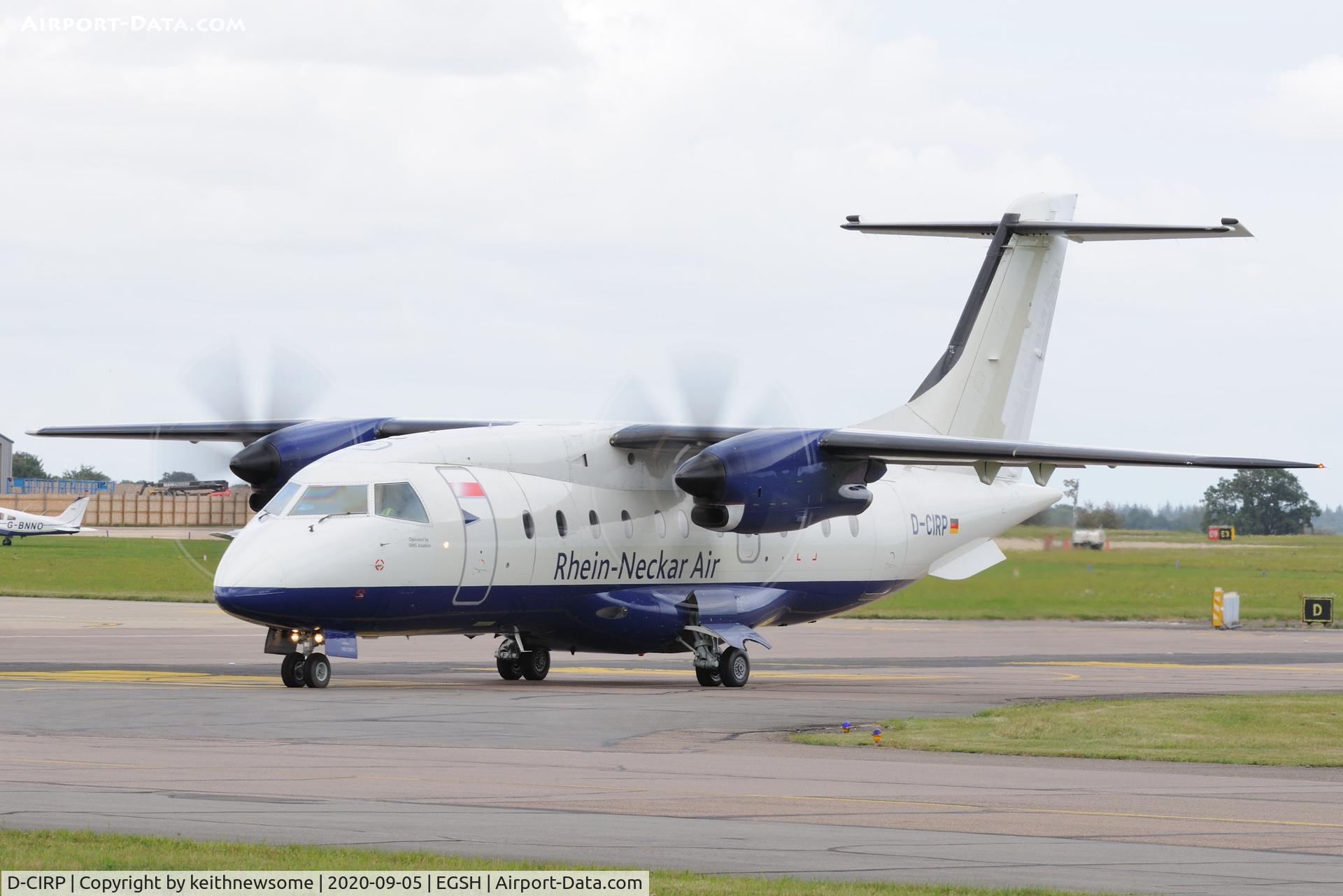 D-CIRP, 1993 Dornier 328-100 C/N 3006, Arriving at Norwich from Saarbrucken.