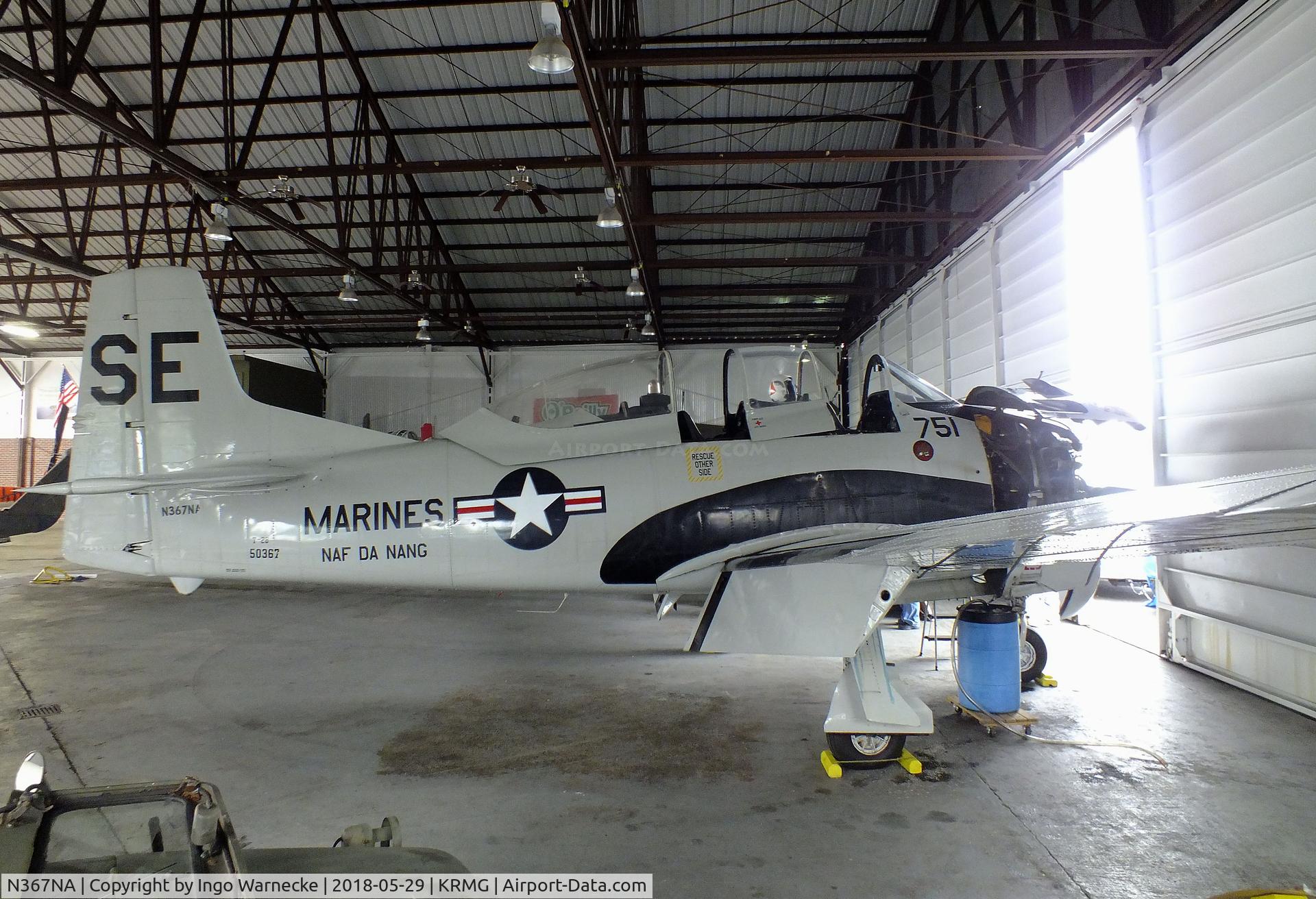N367NA, 1950 North American T-28A Trojan C/N 174-367, North American T-28A Trojan at the Museum of Flight, Rome GA