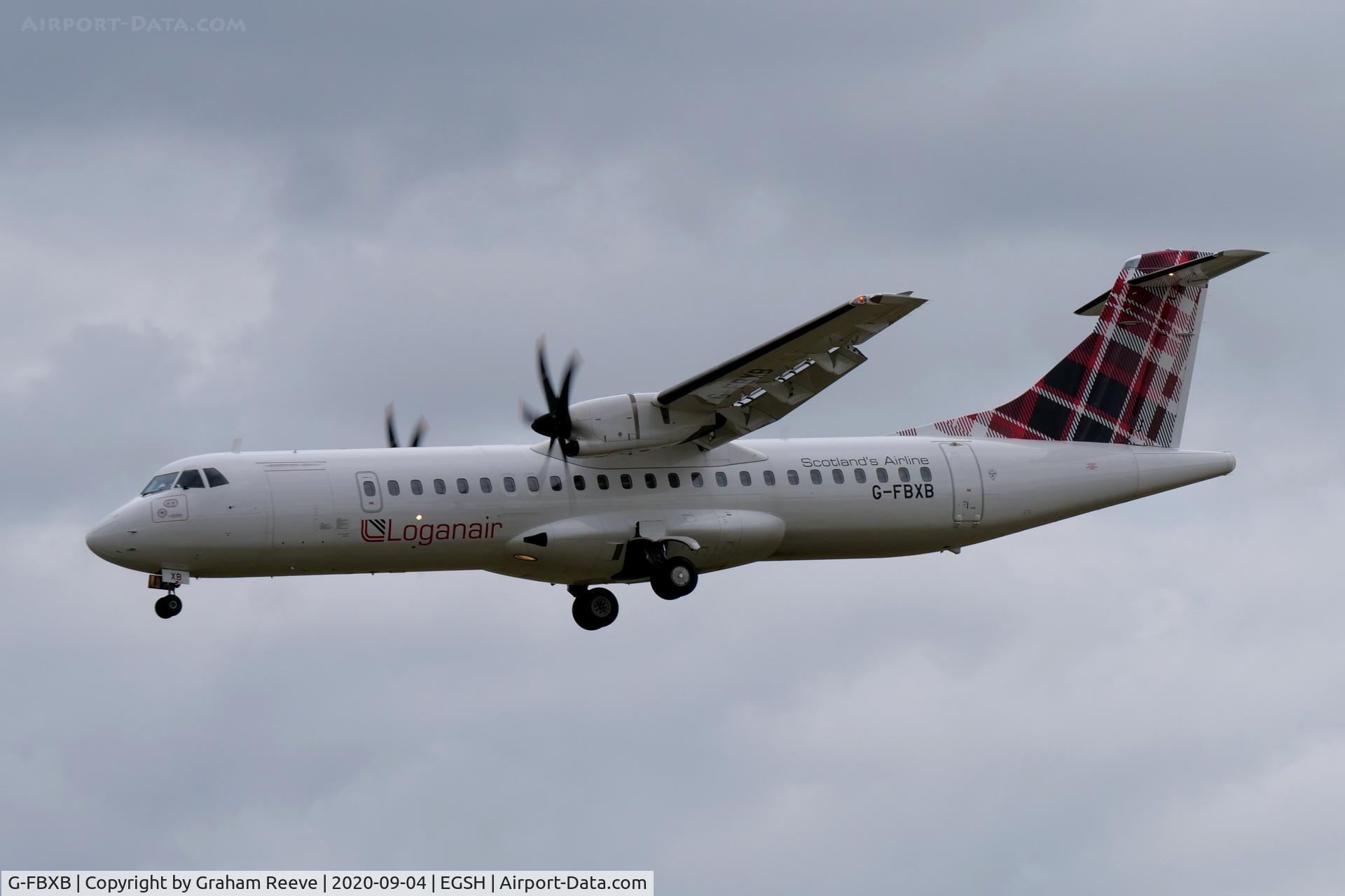 G-FBXB, 2015 ATR 72-212A C/N 1277, Landing at Norwich.