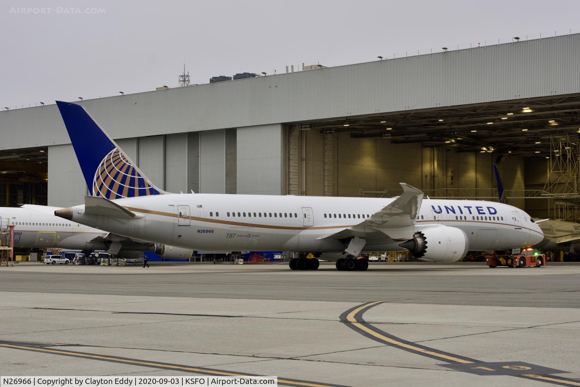 N26966, 2016 Boeing 787-9 Dreamliner C/N 60143, SFO 2020.
