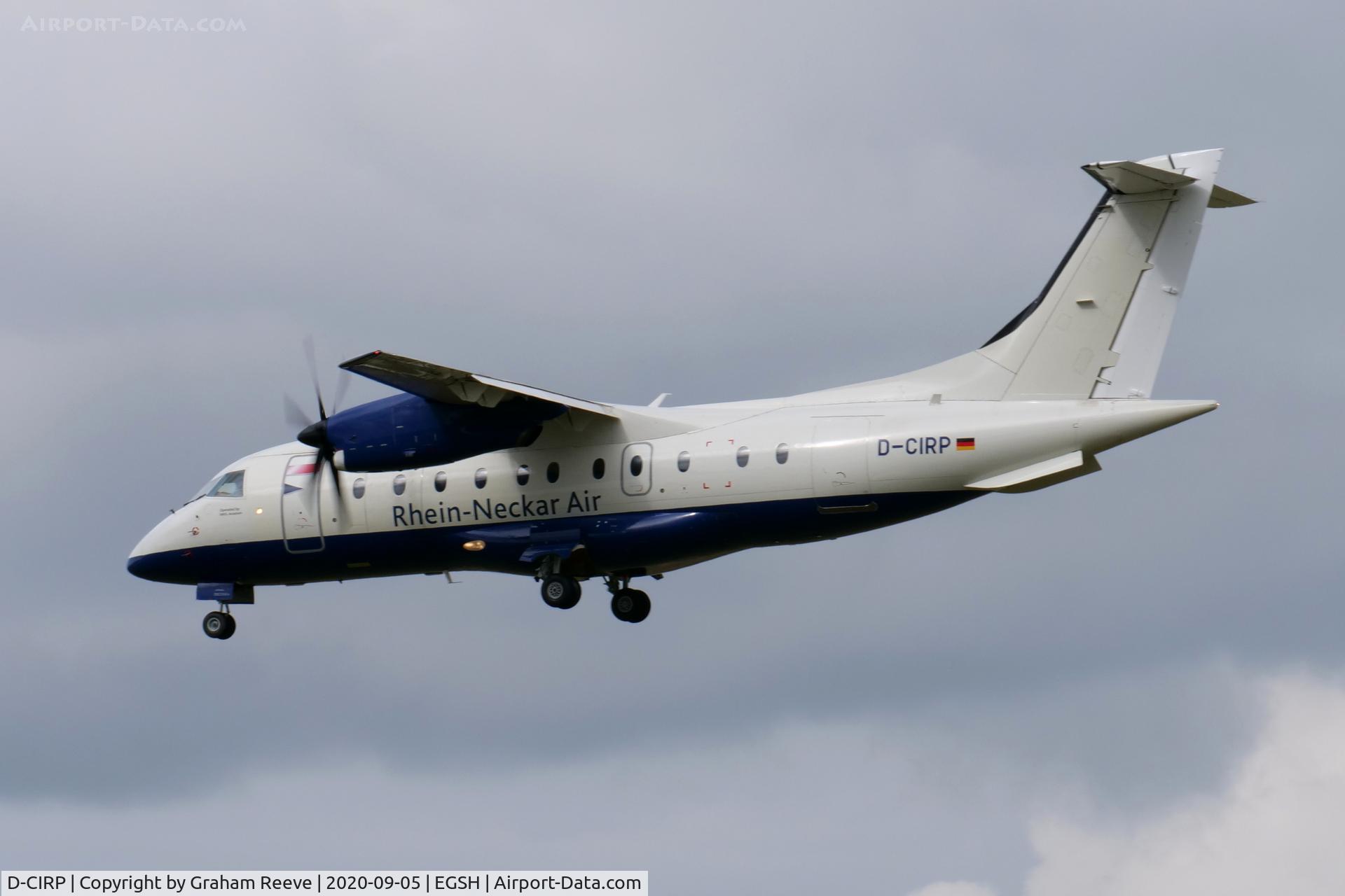D-CIRP, 1993 Dornier 328-100 C/N 3006, Landing at Norwich.