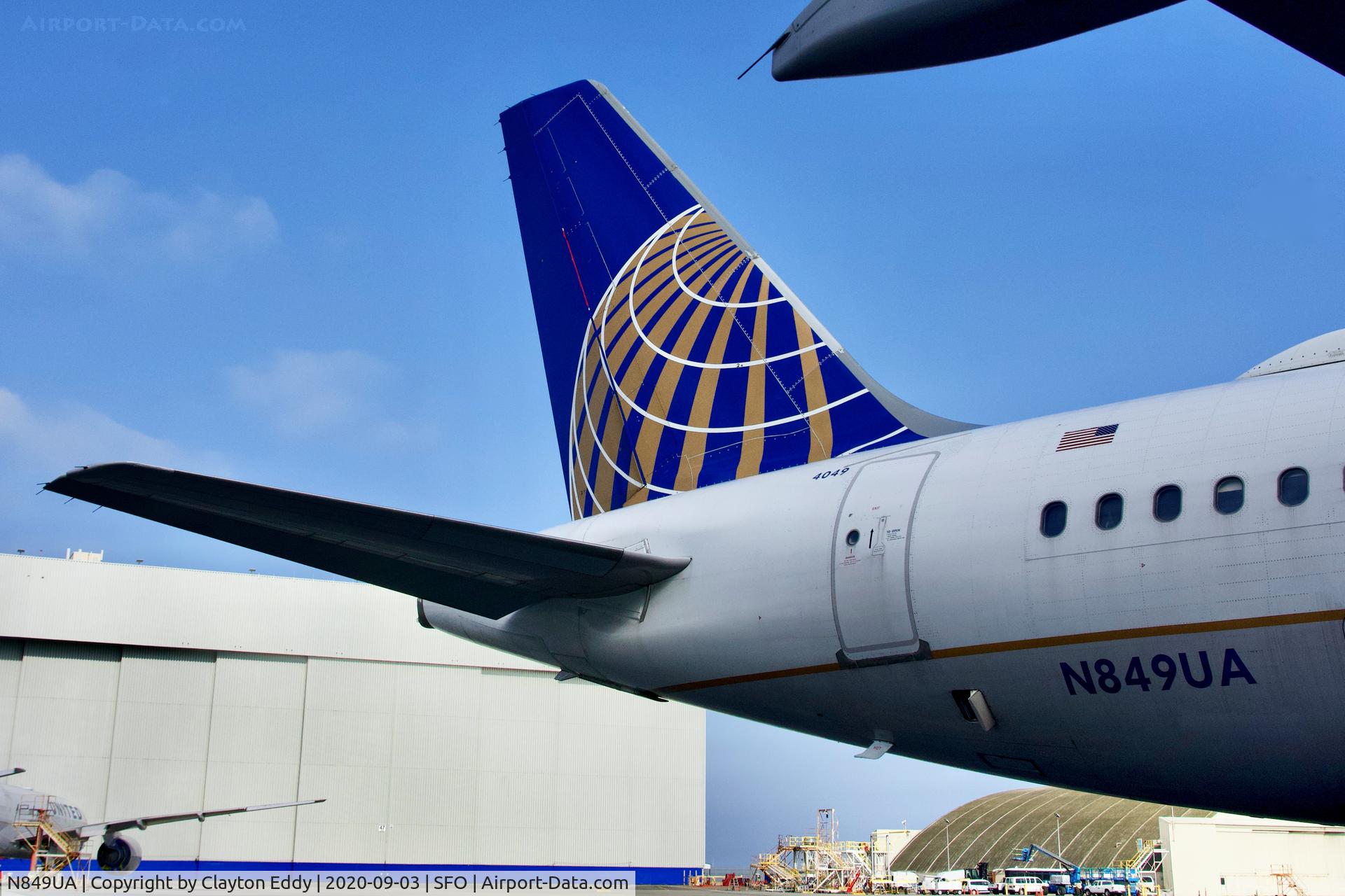 N849UA, 2002 Airbus A319-131 C/N 1649, SFO 2020.