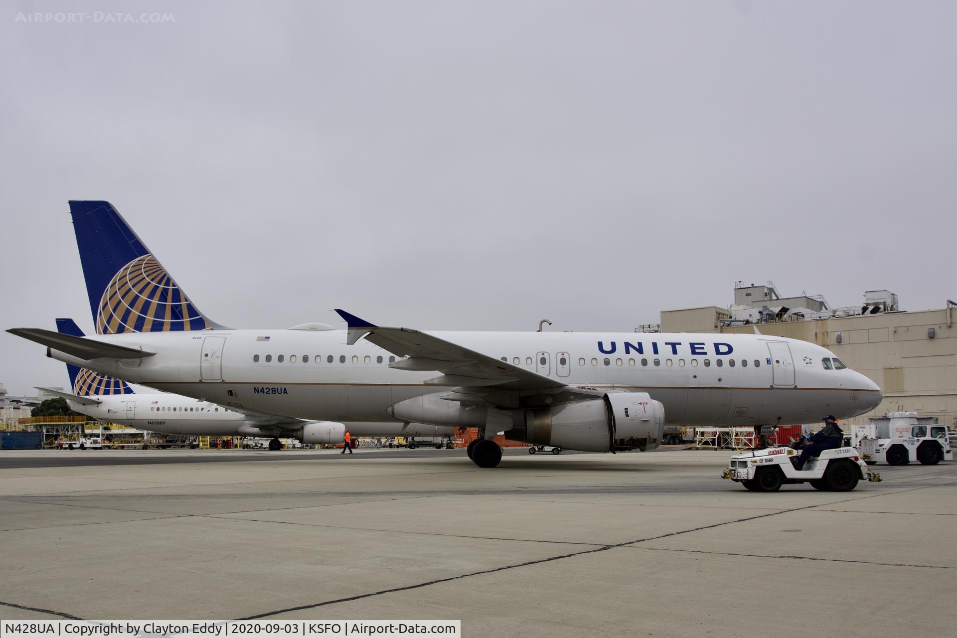 N428UA, 1995 Airbus A320-232 C/N 523, SFO 2020.