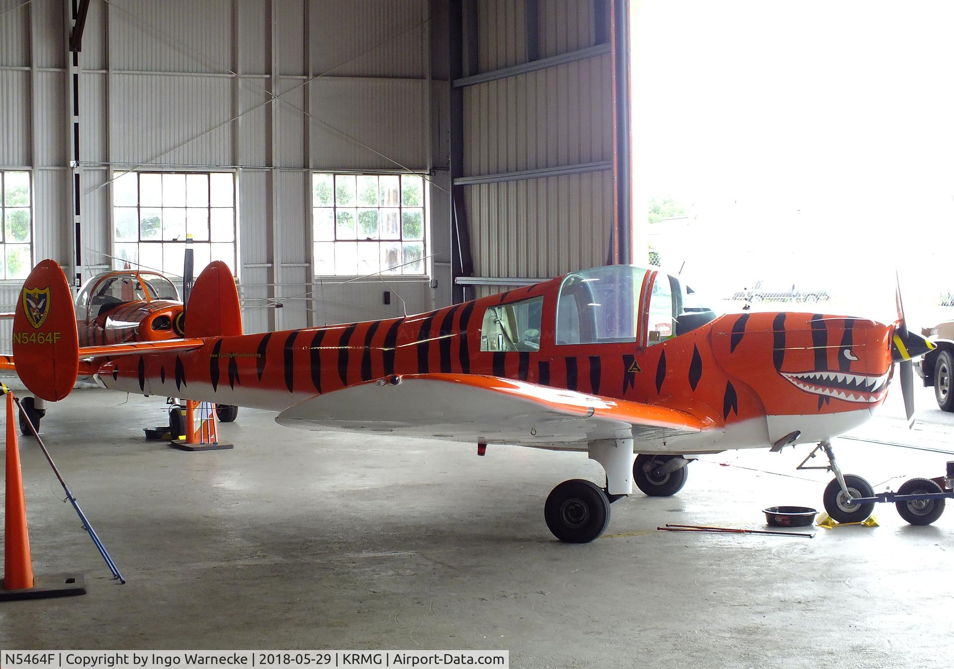 N5464F, 1967 Alon A-2A Aircoupe C/N B-264, Alon A-2A Aircoupe of the TigerFlight Foundation in the hangar with the Museum of Flight at Richard B. Russell Airport, Rome GA