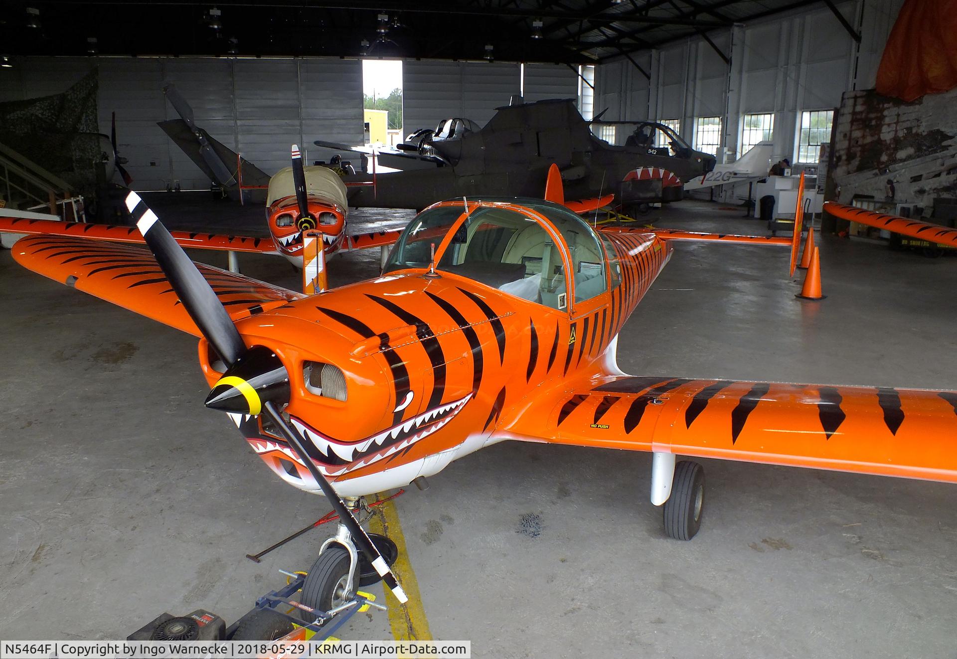 N5464F, 1967 Alon A-2A Aircoupe C/N B-264, Alon A-2A Aircoupe of the TigerFlight Foundation in the hangar with the Museum of Flight at Richard B. Russell Airport, Rome GA