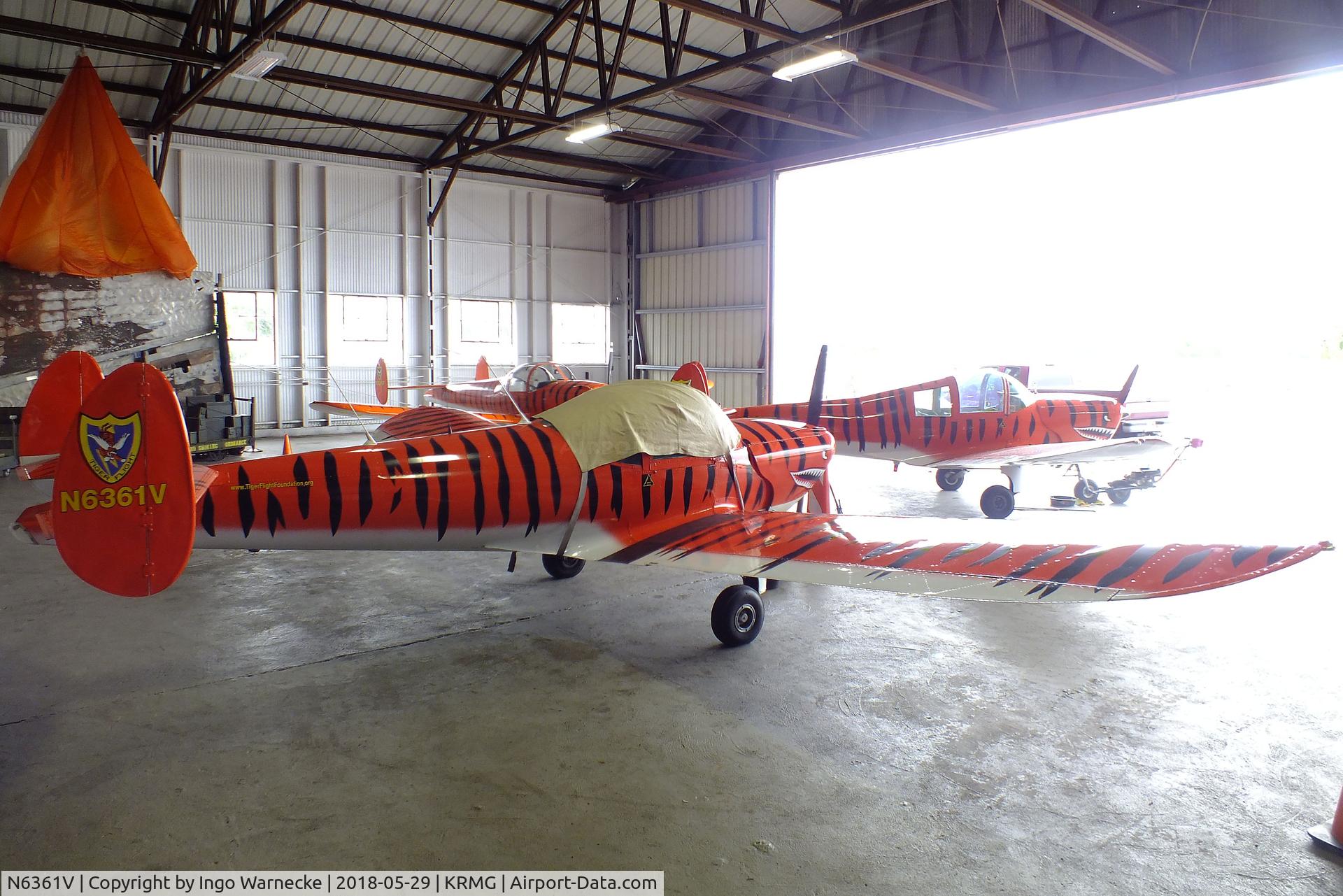 N6361V, 1965 Alon A2 Aircoupe C/N A-37, Alon A-2 Aircoupe of the TigerFlight Foundation in the hangar with the Museum of Flight at Richard B. Russell Airport, Rome GA