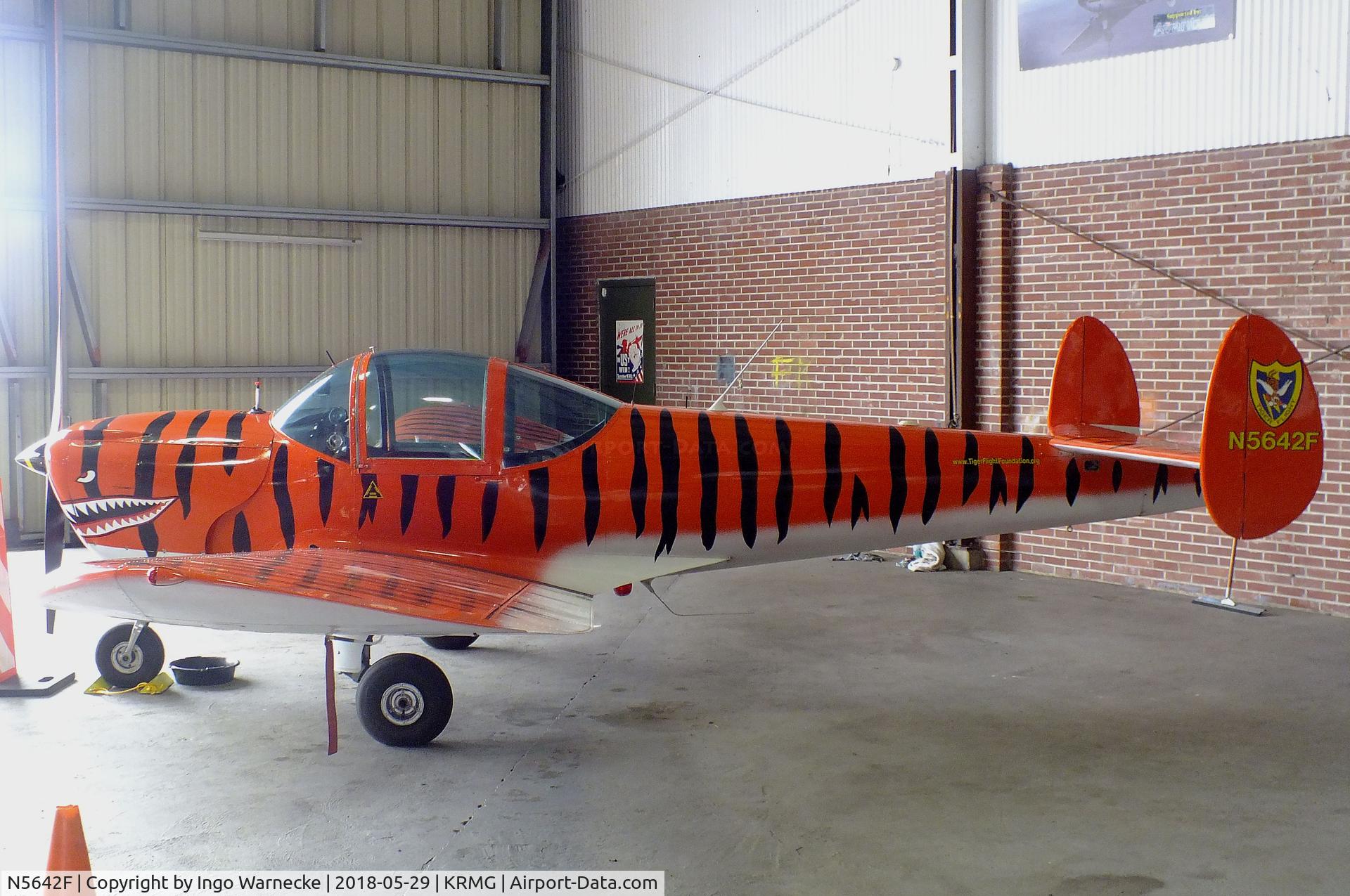 N5642F, 1967 Alon A2 Aircoupe C/N A-242, Alon A-2 Aircoupe of the TigerFlight Foundation in the hangar with the Museum of Flight at Richard B. Russell Airport, Rome GA