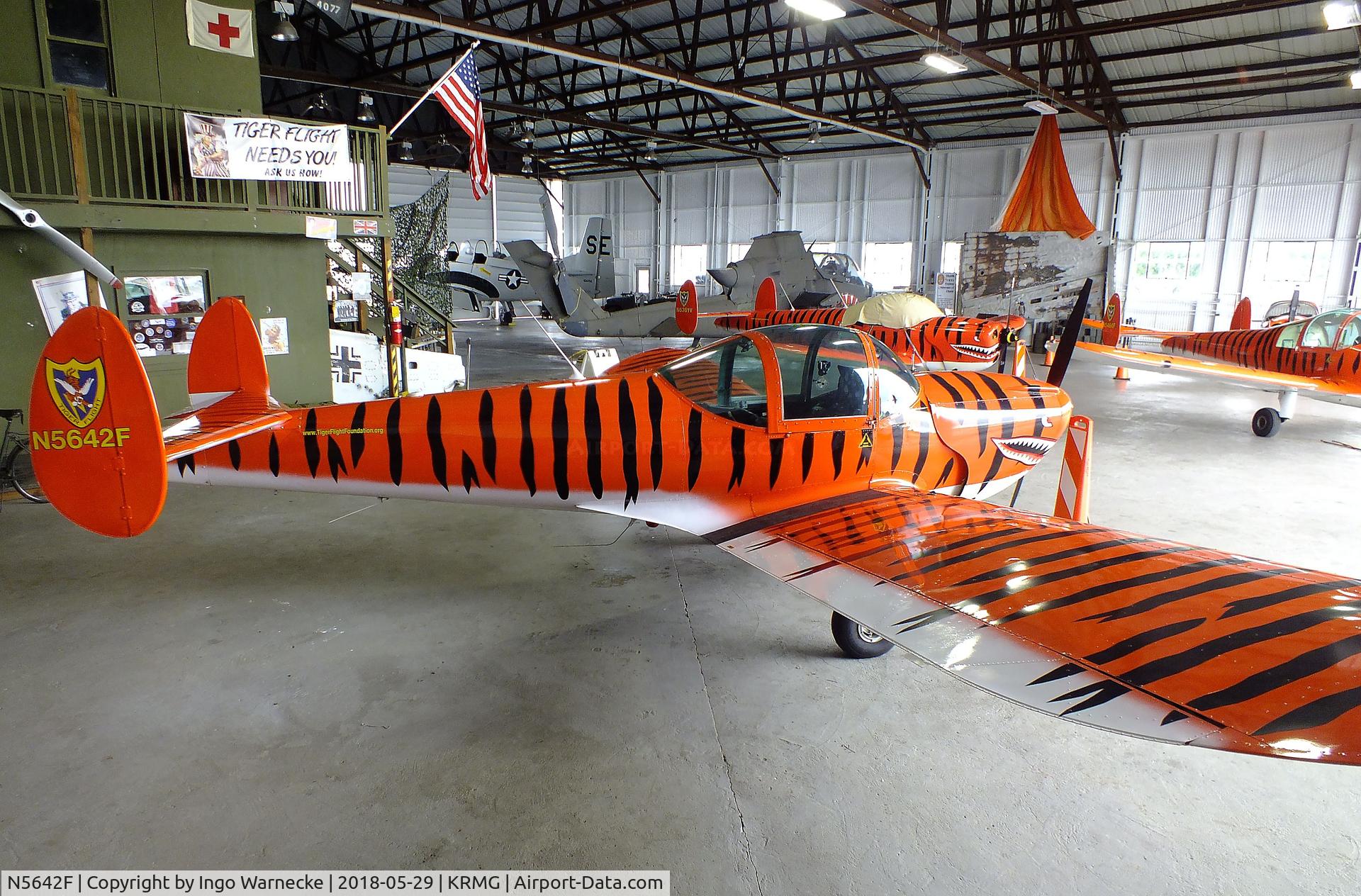 N5642F, 1967 Alon A2 Aircoupe C/N A-242, Alon A-2 Aircoupe of the TigerFlight Foundation in the hangar with the Museum of Flight at Richard B. Russell Airport, Rome GA