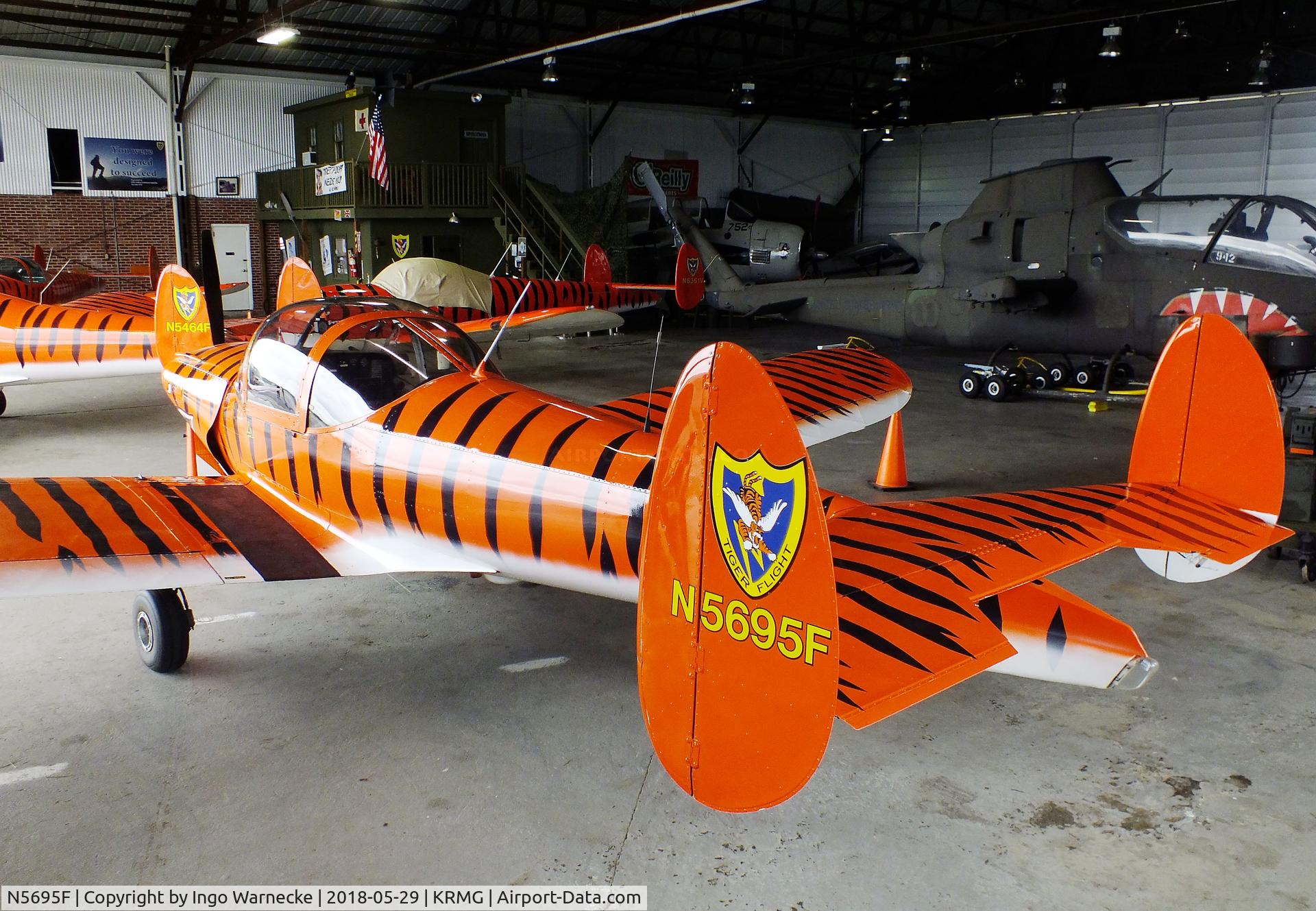 N5695F, 1966 Alon A2 Aircoupe C/N A-195, Alon A-2 Aircoupe of the TigerFlight Foundation in the hangar with the Museum of Flight at Richard B. Russell Airport, Rome GA