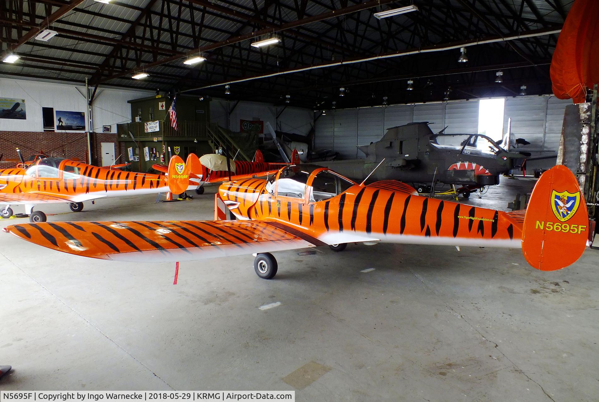 N5695F, 1966 Alon A2 Aircoupe C/N A-195, Alon A-2 Aircoupe of the TigerFlight Foundation in the hangar with the Museum of Flight at Richard B. Russell Airport, Rome GA