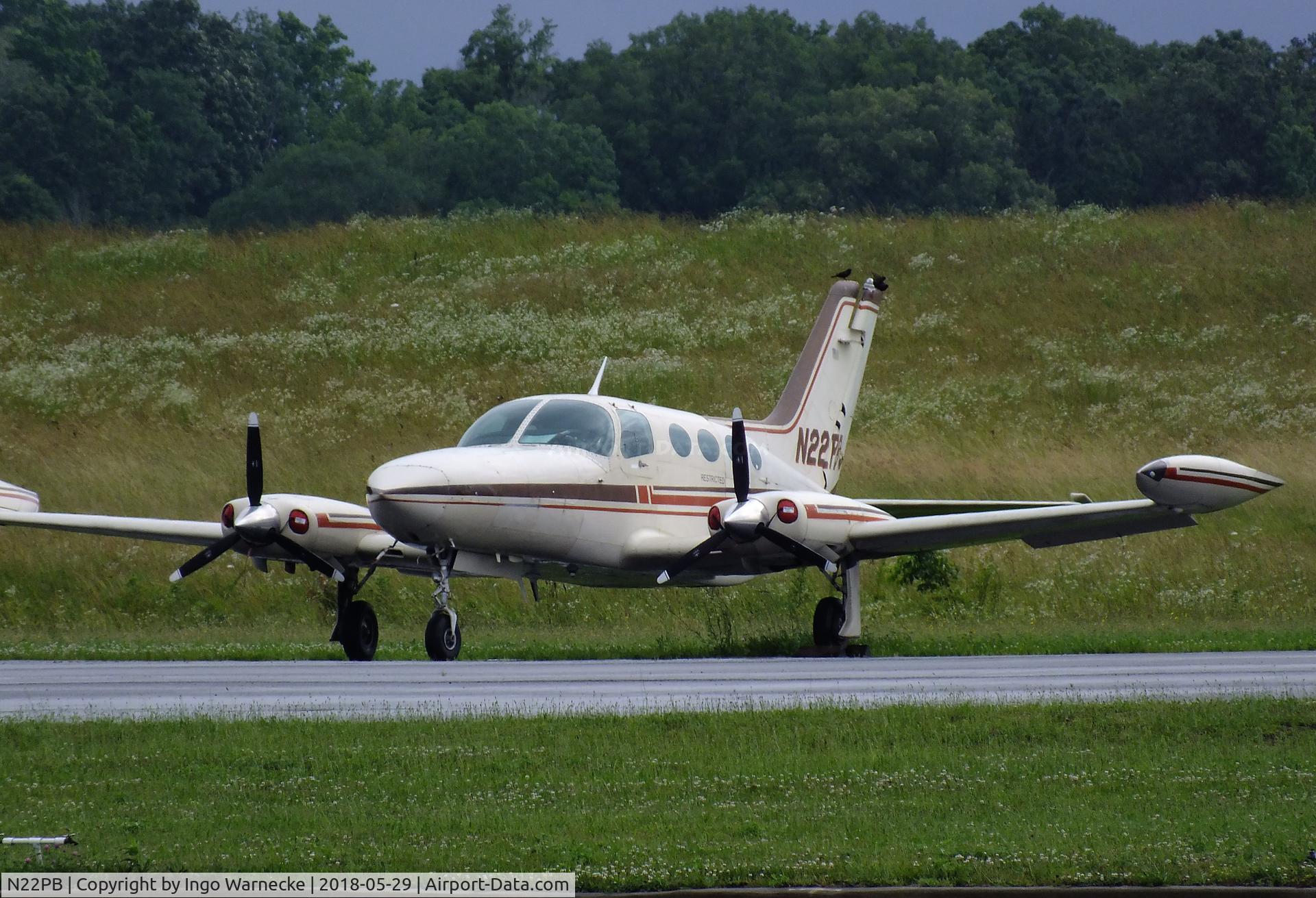 N22PB, 1972 Cessna 402B C/N 402B0243, Cessna 402B parked at Richard B. Russell Airport, Rome GA