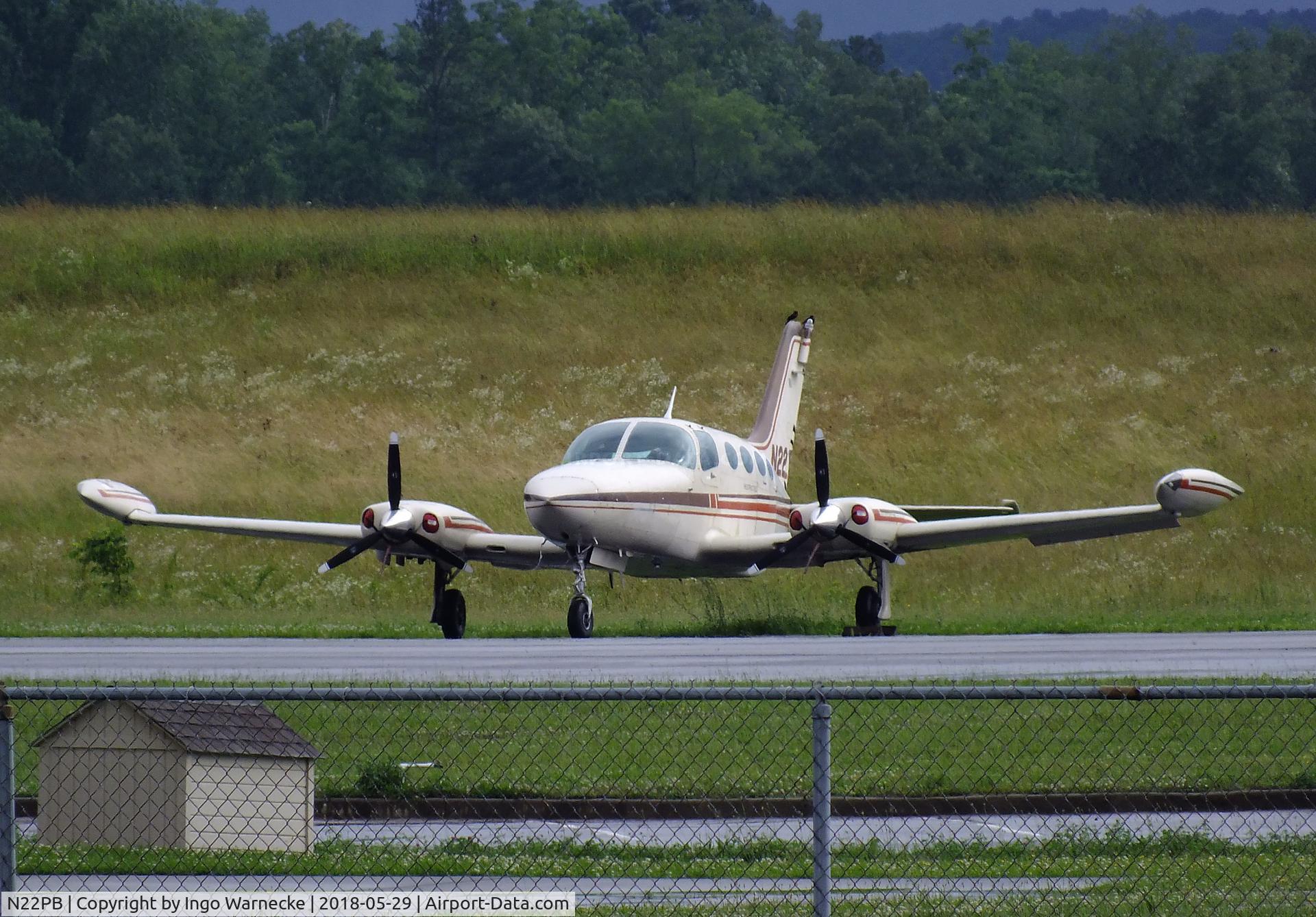 N22PB, 1972 Cessna 402B C/N 402B0243, Cessna 402B parked at Richard B. Russell Airport, Rome GA