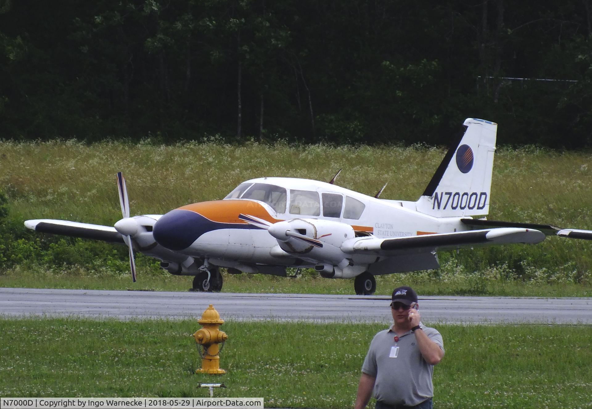 N7000D, Piper PA-23-250 C/N 273179, Piper PA-23-250 Aztec parked at Richard B. Russell Airport, Rome GA
