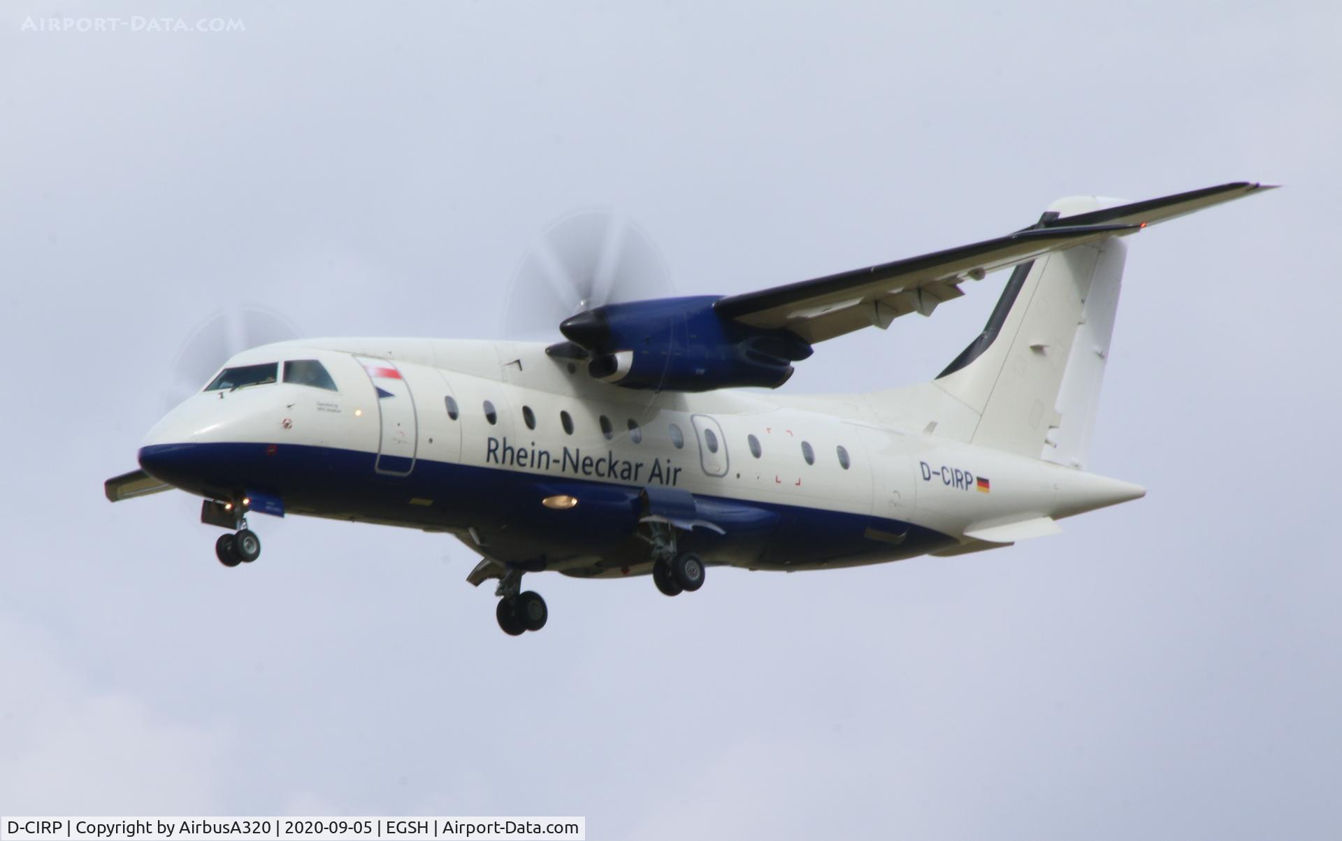D-CIRP, 1993 Dornier 328-100 C/N 3006, Arriving at Norwich