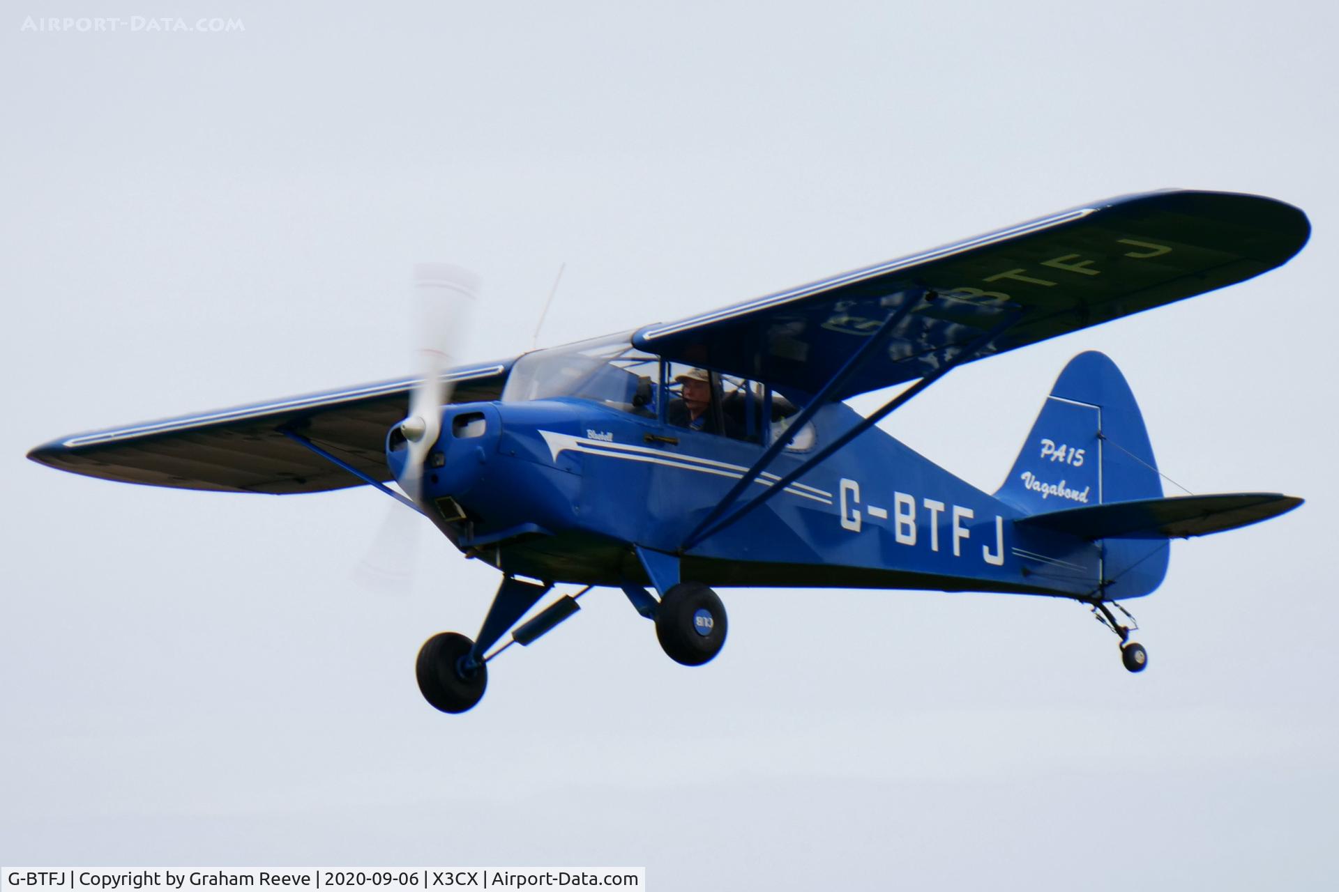 G-BTFJ, 1948 Piper PA-15 Vagabond Vagabond C/N 15-159, Departing from Northrepps.