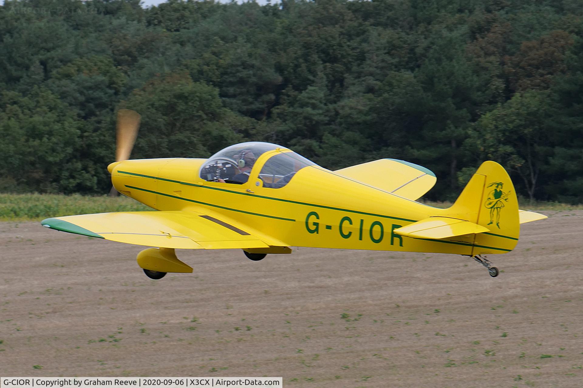 G-CIOR, 2015 Nicollier HN-700 Menestrel II C/N LAA 217-15169, Departing from Northrepps.
